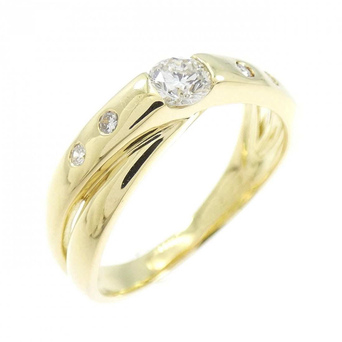 K18YG DIAMOND RING: K18YG Diamond Ring Brand: Unbranded Type/Style: Diamond Ring Material: 18K Yellow Gold, Main Stone/Creation Natural Color: Yellow Gold Size: US 7 Accessories: None Accessories Notice: When