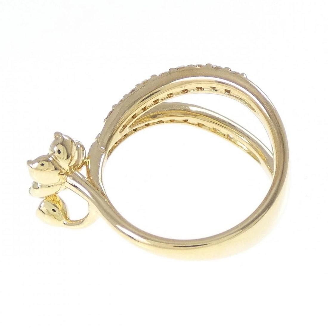 K18YG FLOWER DIAMOND RING - 3