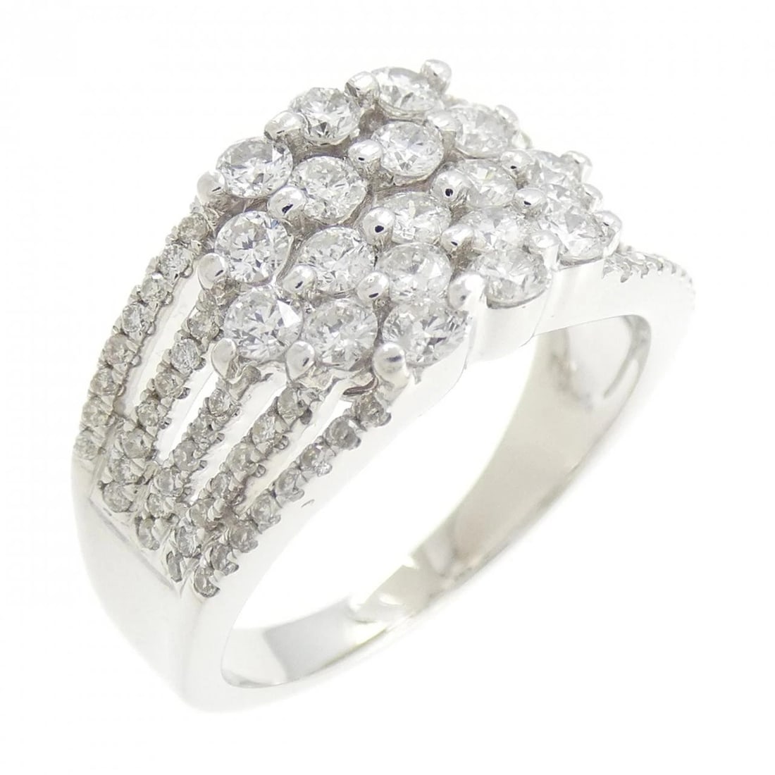 K18WG DIAMOND RING: K18WG Diamond Ring Brand: Unbranded Type/Style: Diamond Ring Material: 18k White Gold, Main Stone/Creation Natural Color: White Gold Size: US 6 1/4 Accessories: None Accessories Notice: Wh