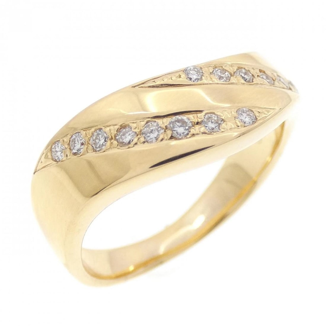 K18YG DIAMOND RING: K18YG Diamond Ring Brand: Unbranded Type/Style: Diamond ring Material: K18YG, Main Stone/Creation Natural Color: Yellow gold Size: US 5 Accessories: None Accessories Notice: When purchasing pre-owned