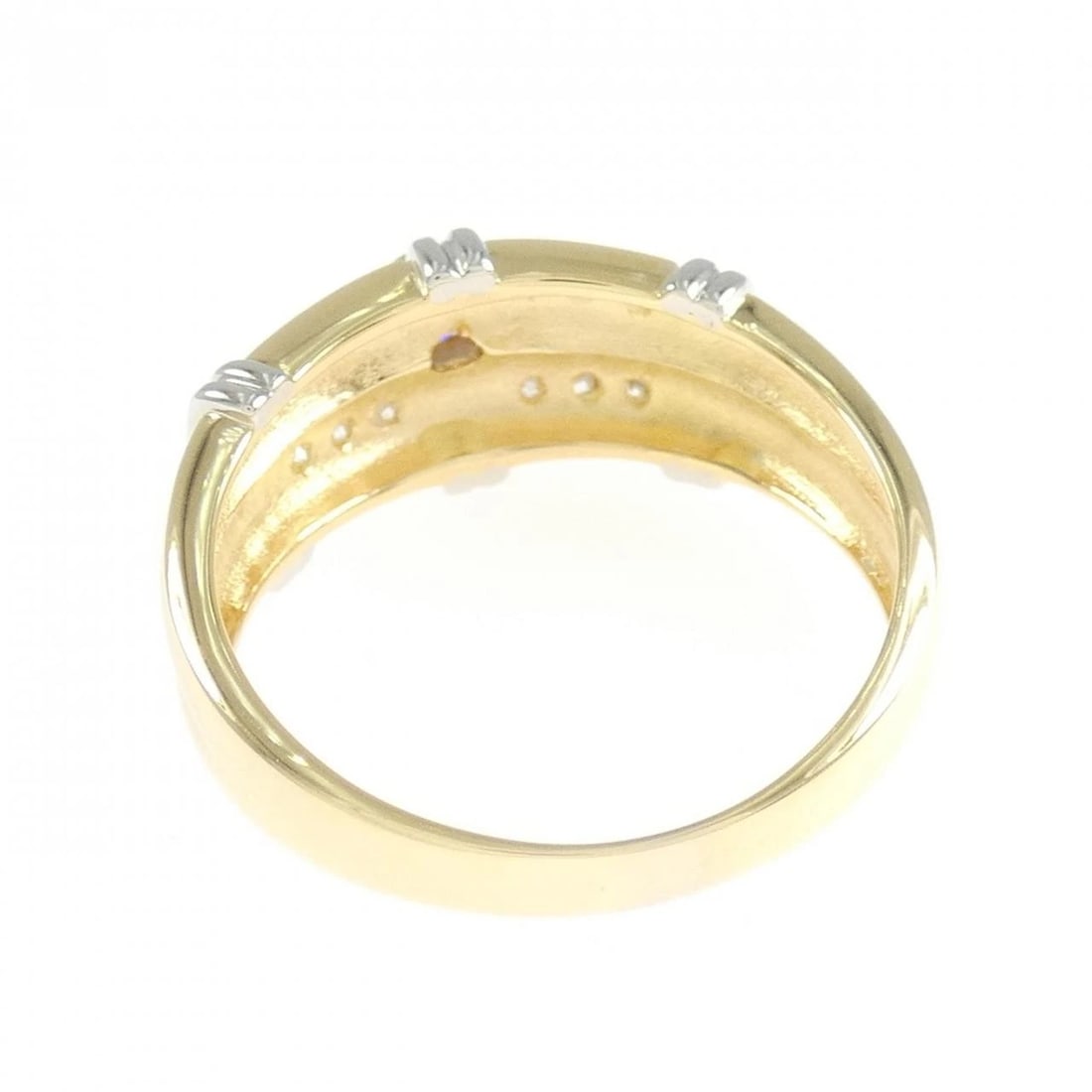 K18YG/PT900 DIAMOND RING - 2