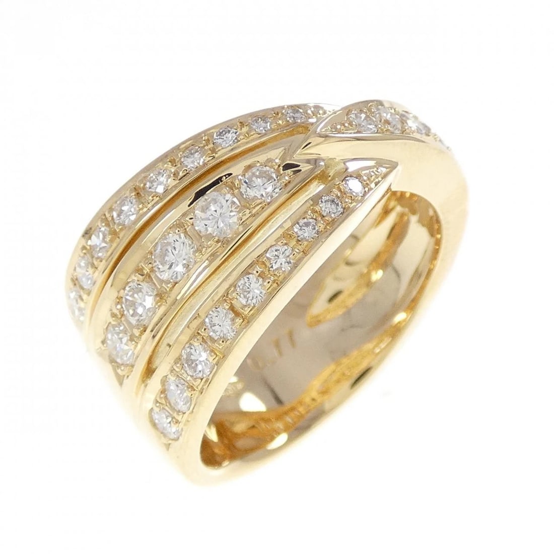 K18YG DIAMOND RING: K18YG Diamond Ring Brand: Unbranded Type/Style: Diamond Ring Material: 18K Yellow Gold, Main Stone/Creation Natural Color: Yellow Gold Size: US 7 Accessories: None Accessories Notice: When