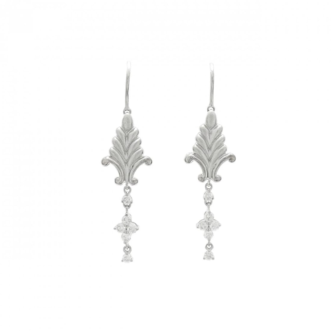 K18WG DIAMOND PIERCE: K18WG Diamond Pierce Brand: Unbranded Type/Style: Diamond Pierce/Earring Material: 18k White Gold, Main Stone/Creation Natural Color: White Gold Size: Actual Size Approx. length x width: 32.8mm x
