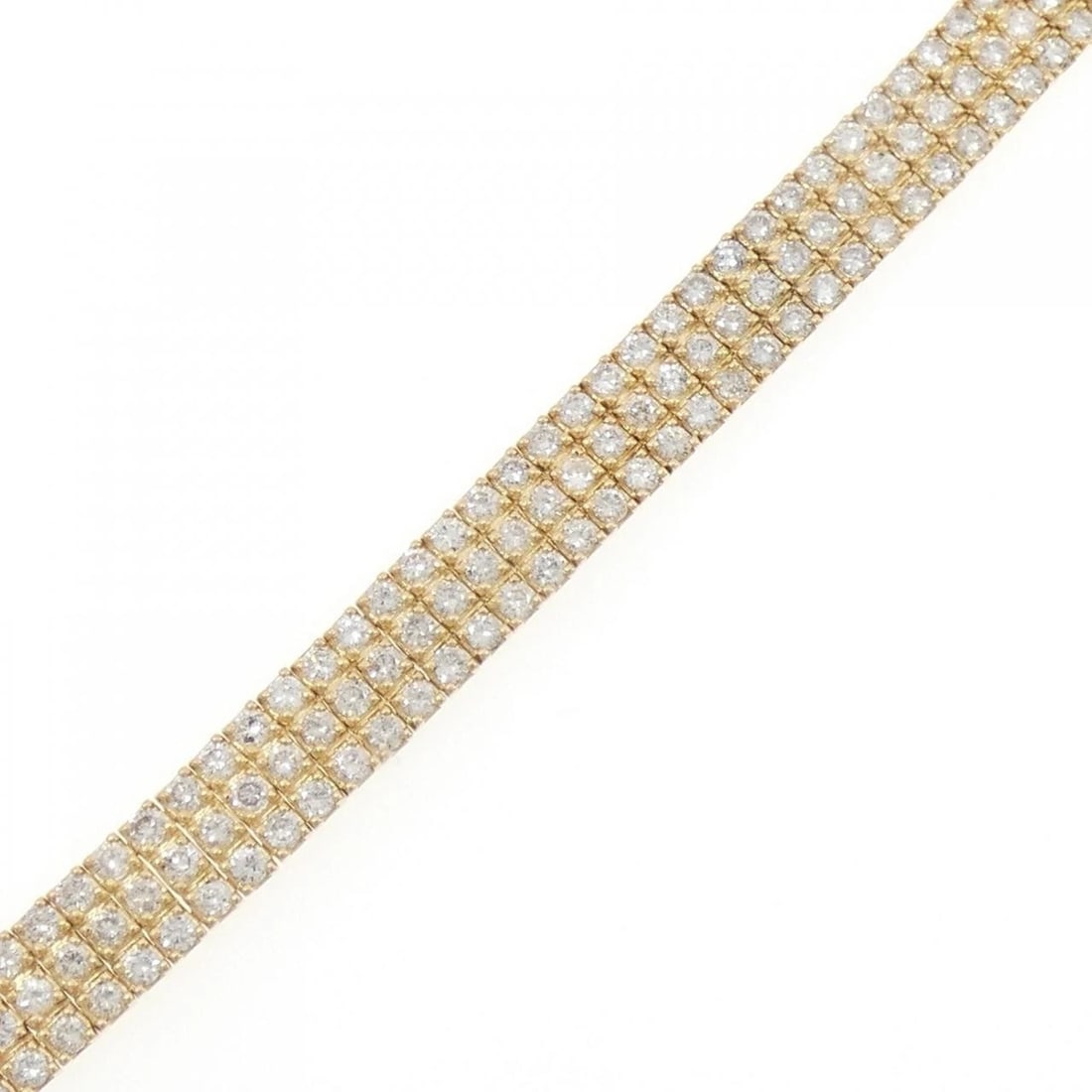 18K YELLOW GOLD DIAMOND BRACELET: 18K Yellow Gold Diamond Bracelet Brand: Unbranded Type/Style: Diamond Bracelet Material: K18YG, Main Stone/Creation NATURAL Color: YELLOW GOLD Size: 17.5cm Actual Size Max width approx: 7.4mm