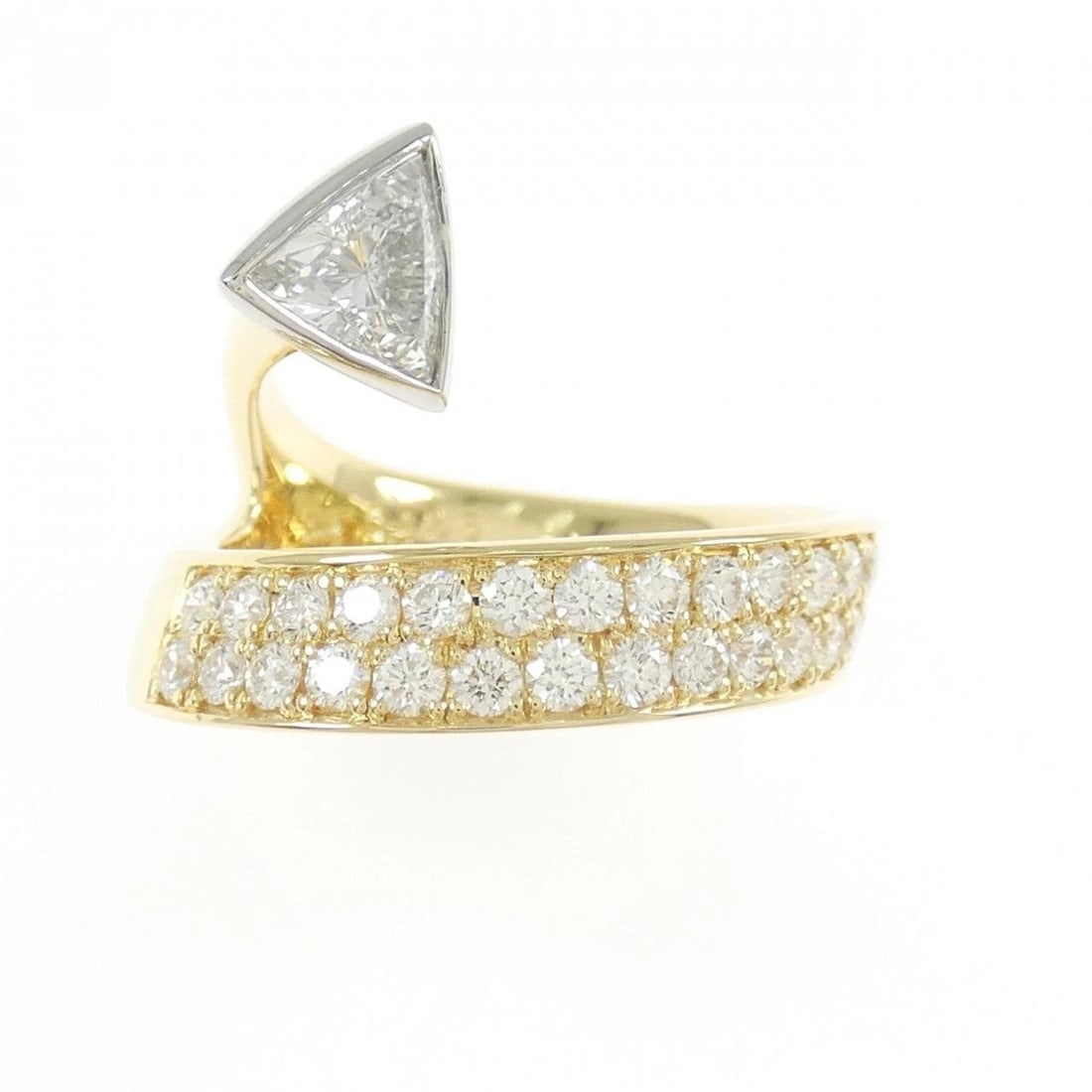 K18YG/PT900 DIAMOND RING - 2