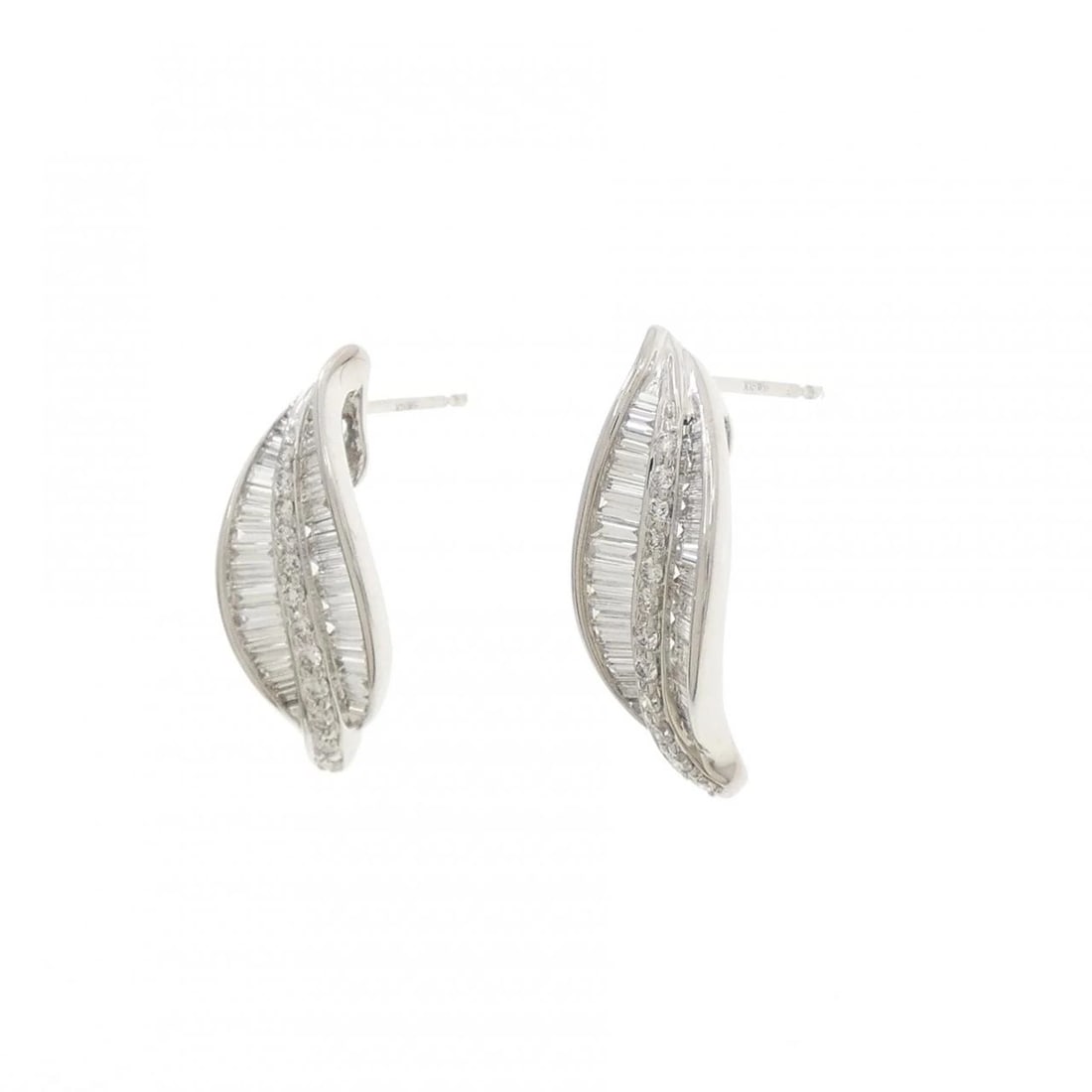 K18WG LEAF DIAMOND PIERCE - 2