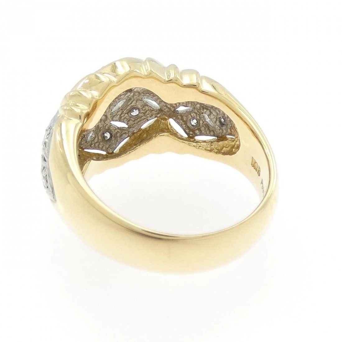 K18YG/PT900 DIAMOND RING - 2