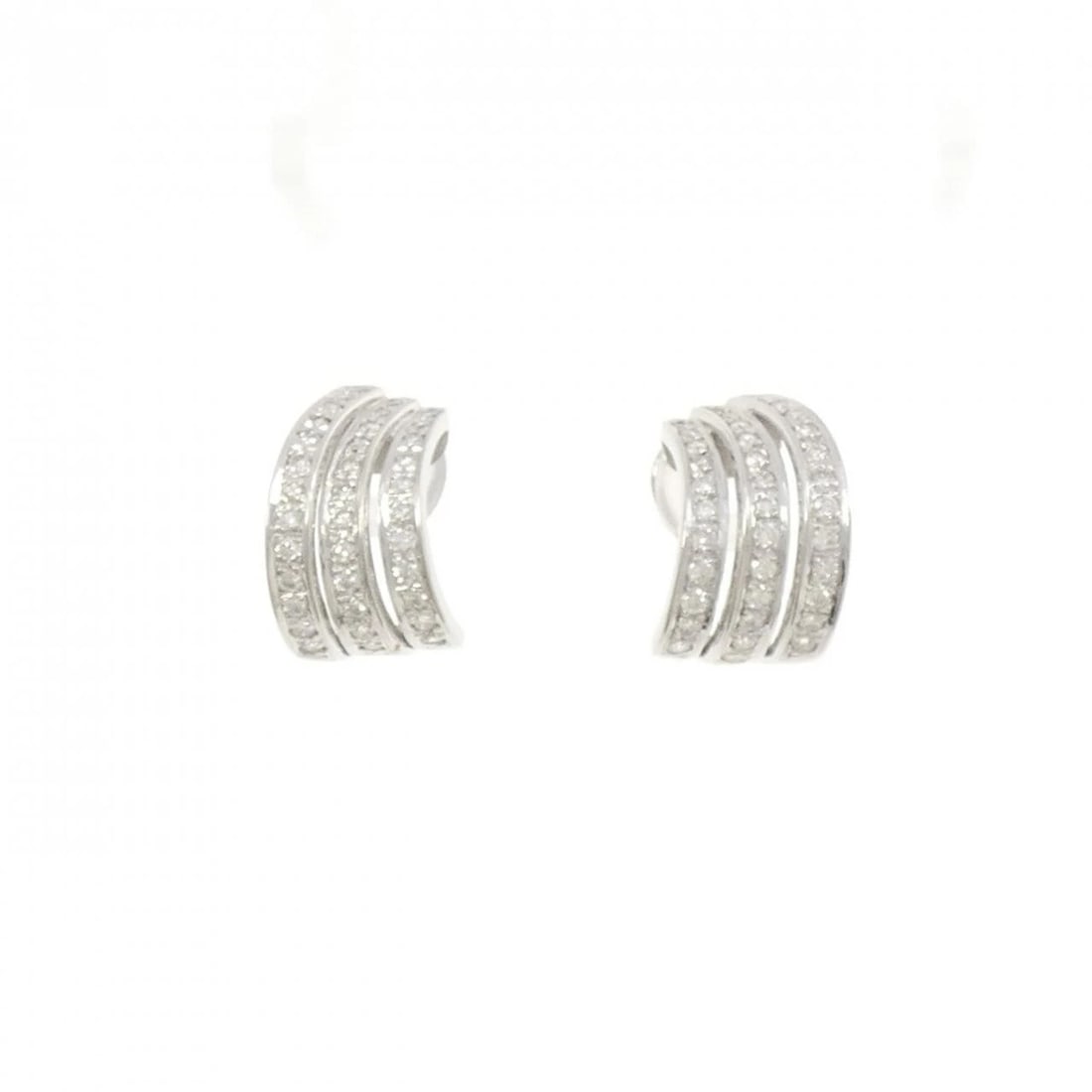 K18WG DIAMOND PIERCE: K18WG Diamond Pierce Brand: Unbranded Type/Style: Diamond Pierce/Earring Material: K18WG, Main Stone/Creation NATURAL Color: White Gold Size: Actual Size Approx. height x width: 17.4mm x 10.2m Acc