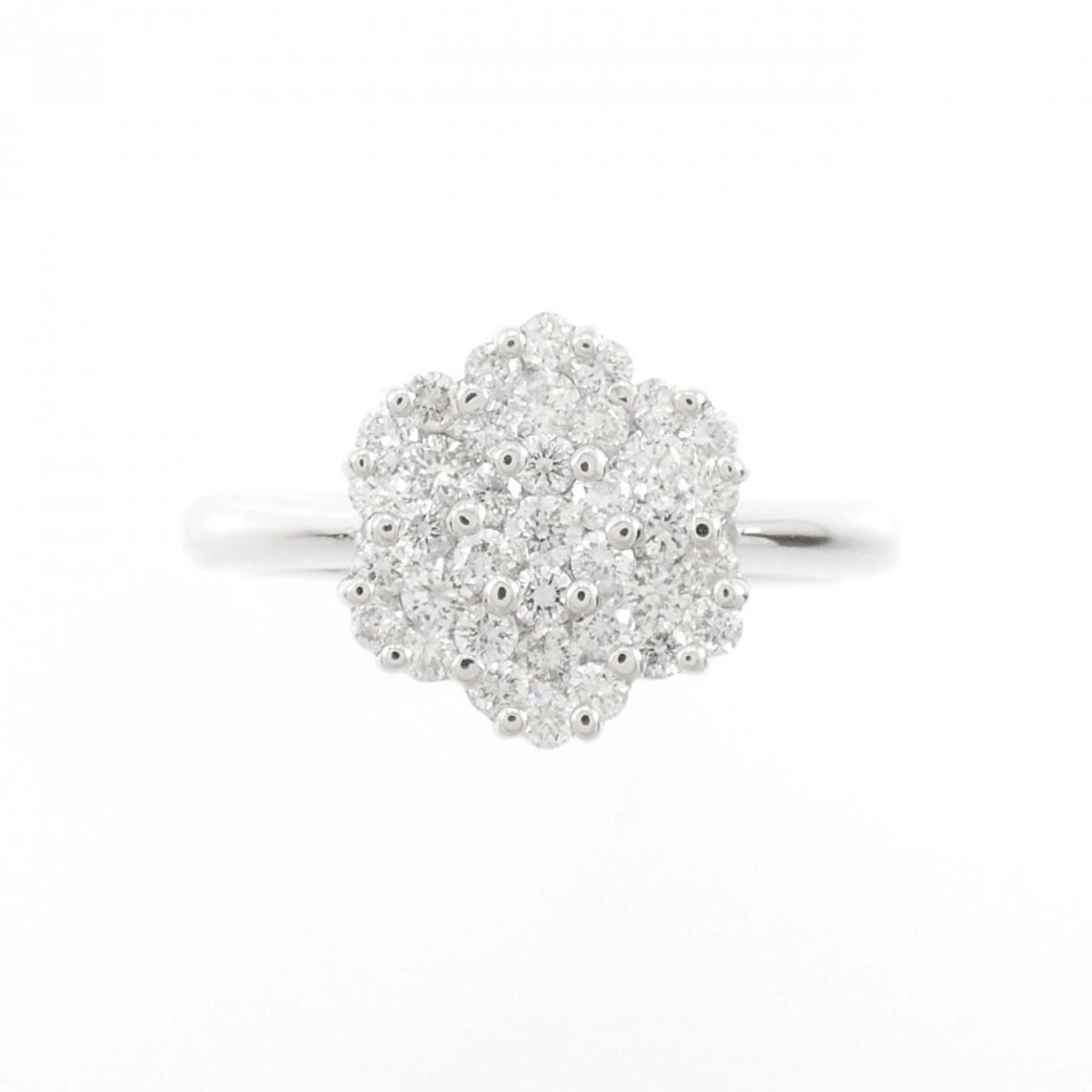 K18WG FLOWER DIAMOND RING - 2