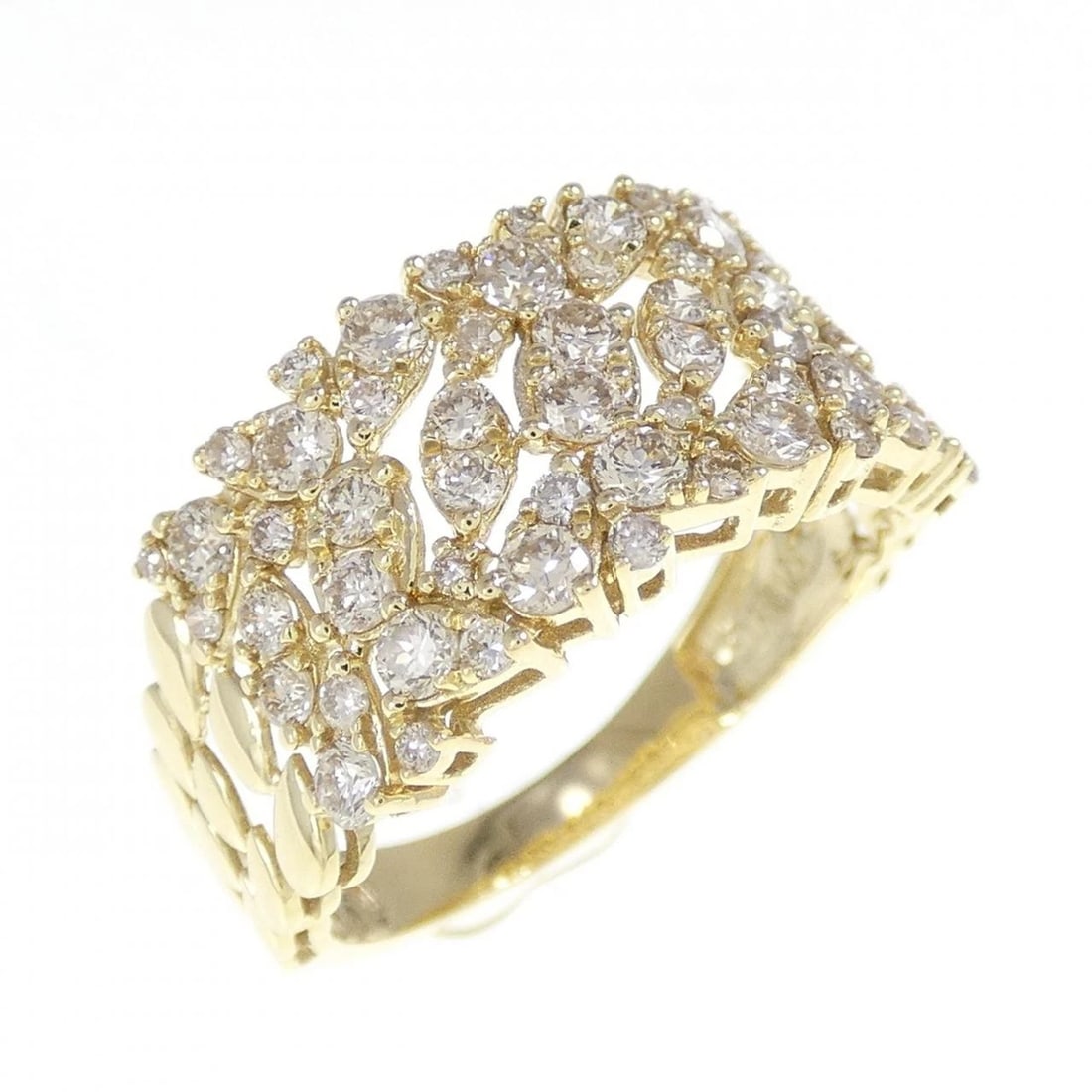 K18YG DIAMOND RING: K18YG Diamond Ring Brand: Unbranded Type/Style: Diamond Ring Material: 18K Yellow Gold, Main Stone/Creation Natural Color: Yellow Gold Size: US 7 1/4 Accessories: None Accessories Notice: When