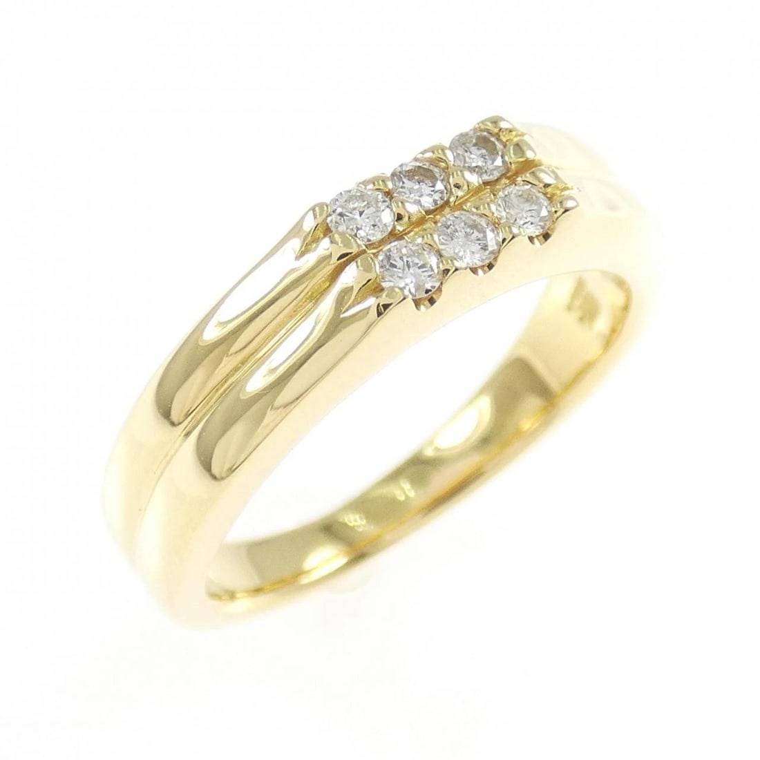 K18YG DIAMOND RING: K18YG Diamond Ring Brand: Unbranded Type/Style: Diamond Ring Material: K18 yellow gold, Main Stone/Creation Natural Color: Yellow Gold Size: US 5 Accessories: None Accessories Notice: When