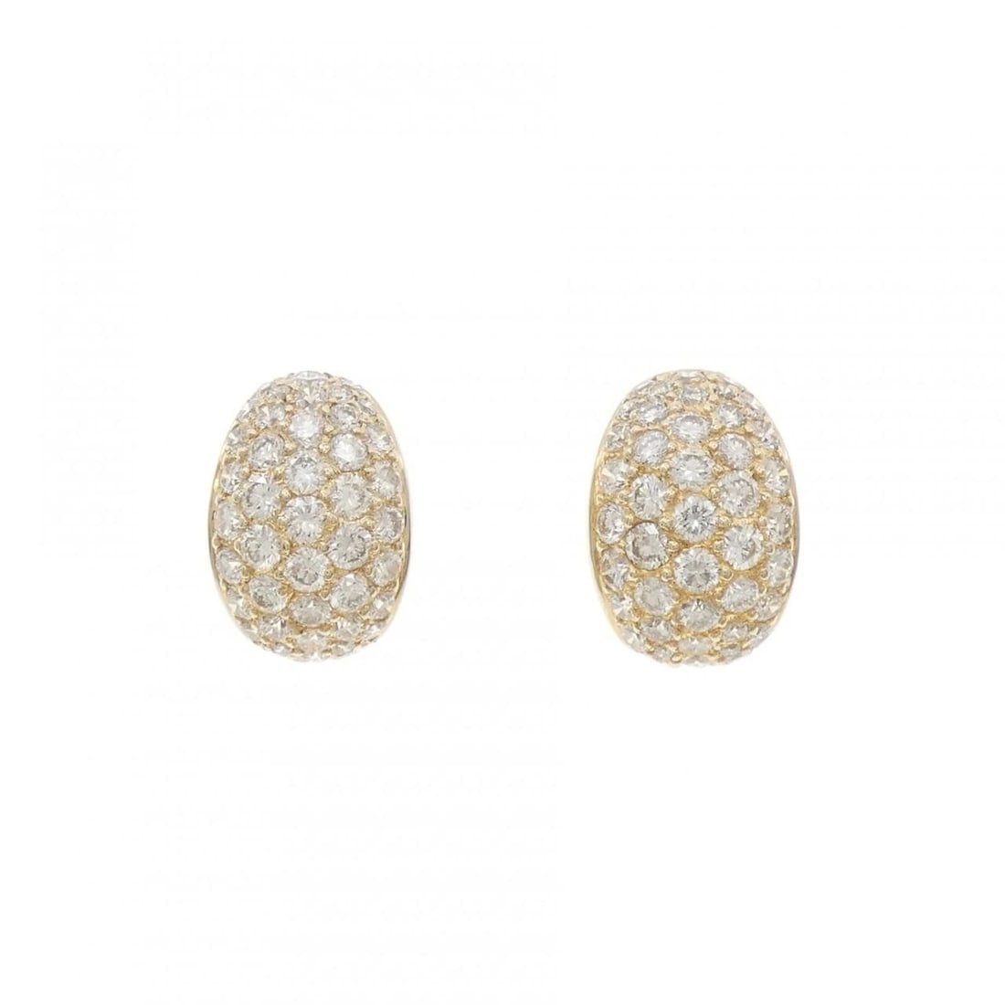 K18YG PAVE DIAMOND PIERCE: K18YG Pave Diamond Pierce Brand: Unbranded Type/Style: Diamond Pierce/Earring Material: K18YG, Main Stone/Creation Natural Color: Yellow gold Size: Actual Size Approx. height x width: 13.9mm x 9.8mm