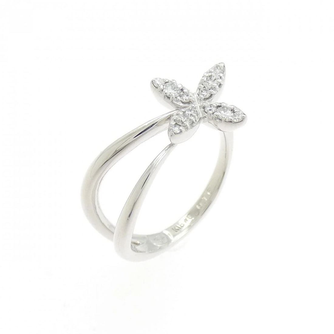 K18WG FLOWER DIAMOND PINKY RING: K18WG Flower Diamond Pinky Ring Brand: Unbranded Type/Style: Diamond Ring Material: K18WG, Main Stone/Creation NATURAL Color: White Gold Size: US 3 Accessories: None Accessories Notice: When