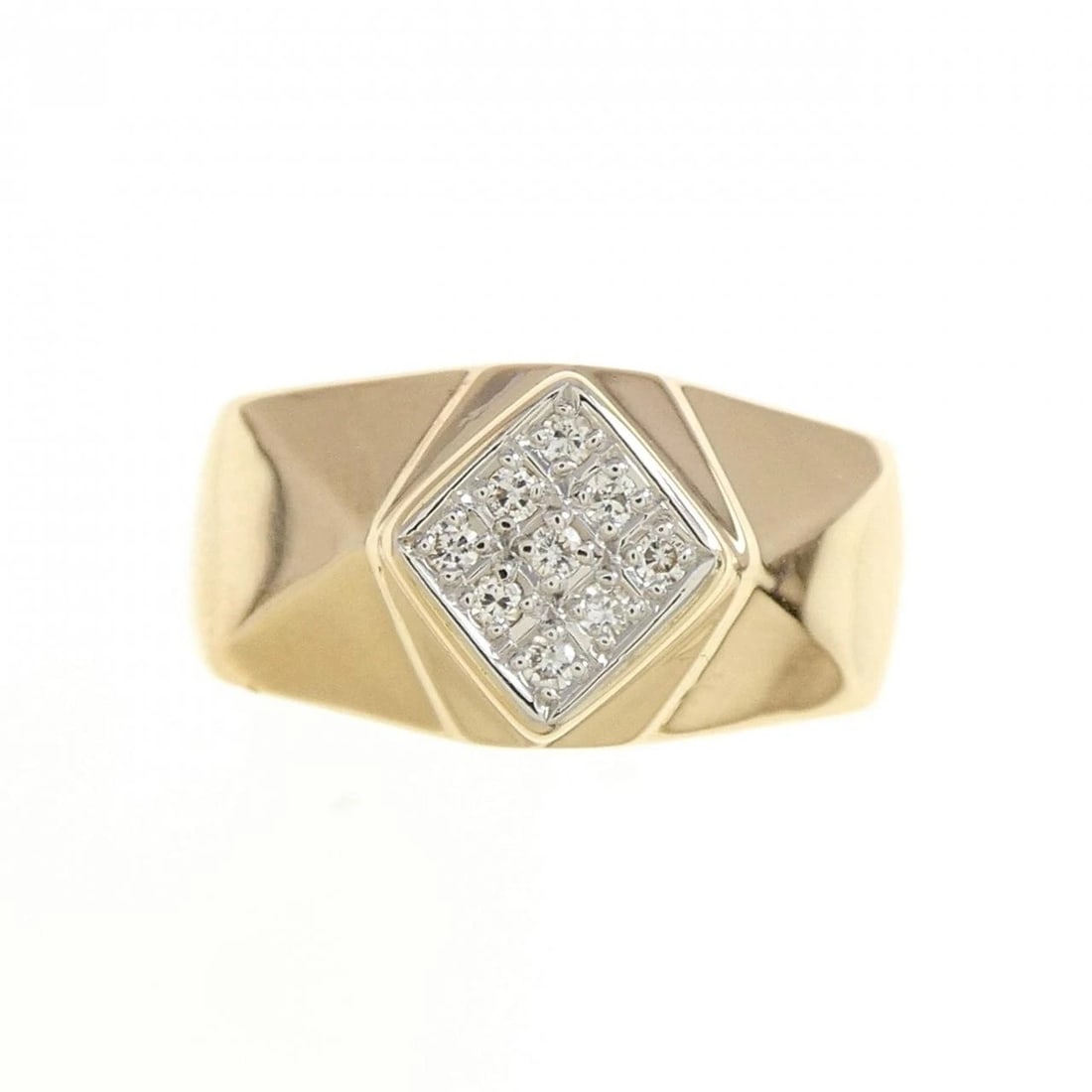 K18YG/PT900 DIAMOND RING - 2