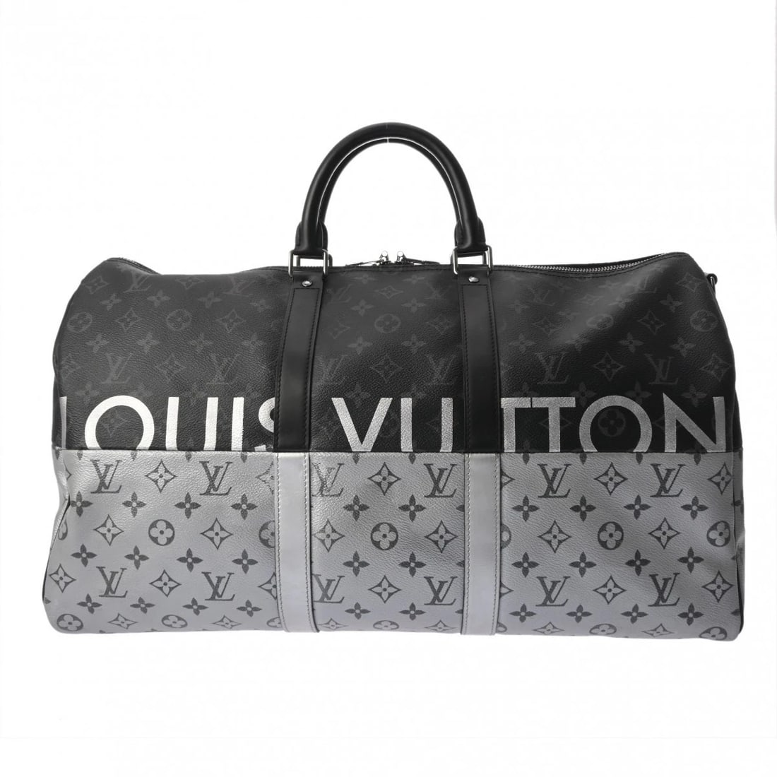 LOUIS VUITTON KIEPOL BANDOLIER 50 MONOGRAM SPLIT MONOGRAM CANVAS: LOUIS VUITTON Kiepol Bandolier 50 Monogram split Monogram canvas Brand: LOUIS VUITTON Type/Style: Boston bag Material: Monogram canvas Color: Black / Silver Size: H:about 11.2inch W:about 20.1inch