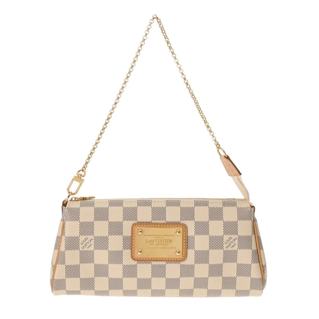 LOUIS VUITTON EVA 2WAY DAMIER CANVAS WHITE SHOULDER BAG: LOUIS VUITTON Eva 2WAY Damier canvas white Shoulder Bag Brand: LOUIS VUITTON Type/Style: Shoulder Bag Material: Damier canvas Color: white Size: H:about 5.1inch W:about 9.8inch (Bottom) D:about