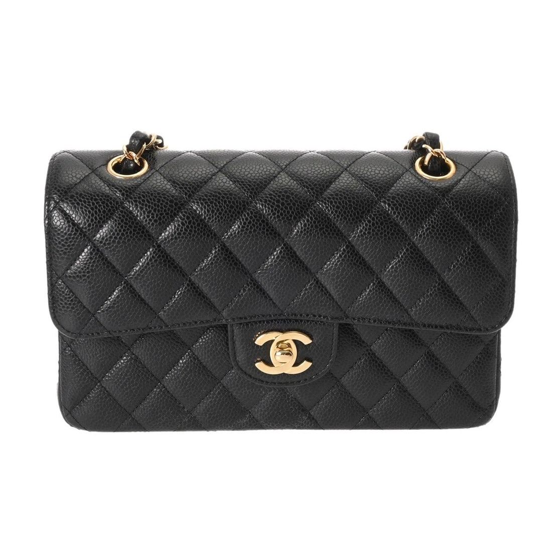 CHANEL CLASSIC SMALL HANDBAG MATRASSE BLACK SHOULDER BAG (1 of 6)