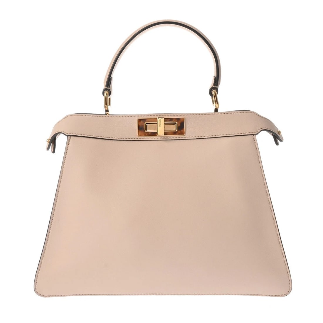 FENDI PEEKABOO CALF LEATHER BEIGE HANDBAG: FENDI Peekaboo Calf leather beige Handbag Brand: FENDI Type/Style: Handbag Material: Calf leather Color: beige ? Gold Metal Size: H:about 8.1inch W:about 10.6inch (Bottom) D:about 4.9inch Accessor