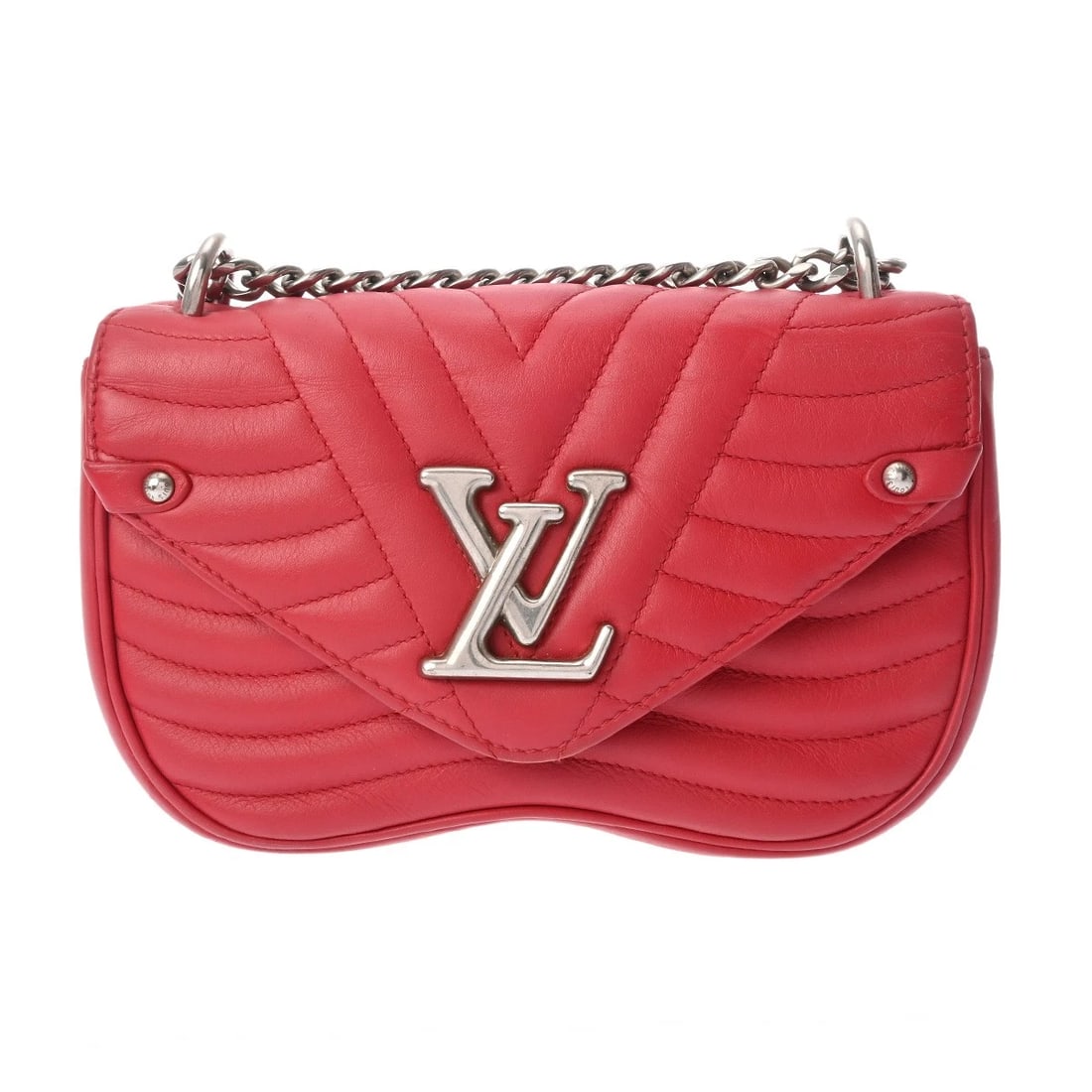 LOUIS VUITTON CHAIN BAG PM CALF LEATHER RED SHOULDER BAG: LOUIS VUITTON Chain Bag PM Calf leather Red Shoulder Bag Brand: LOUIS VUITTON Type/Style: Shoulder Bag Material: Calf leather Color: Red Size: H:about 5.1inch (Center) W:about 8.3inch (maximum) D:abou