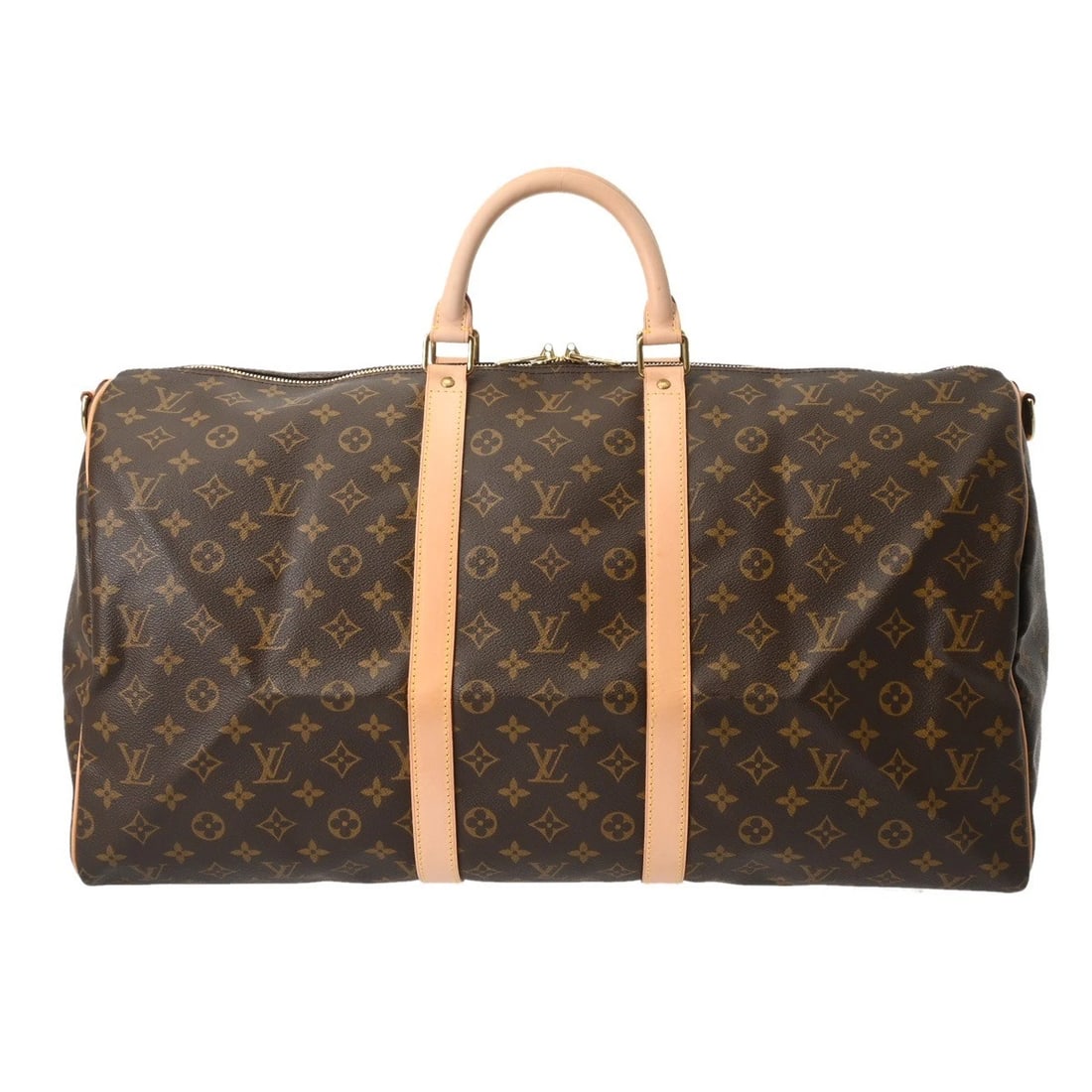 LOUIS VUITTON KEEPALL VANDRIERE 55 MONOGRAM CANVAS BROWN: LOUIS VUITTON Keepall Vandriere 55 Monogram canvas Brown Brand: LOUIS VUITTON Type/Style: Boston bag Material: Monogram canvas Color: Brown Size: H:about 12.2inch W:about 21.7inch D:about 10.2inch