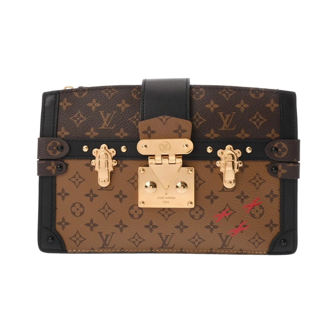 LOUIS VUITTON TRUNK CLUTCH MONOGRAM CANVAS BROWN: LOUIS VUITTON Trunk Clutch Monogram canvas Brown Brand: LOUIS VUITTON Type/Style: Shoulder Bag Material: Monogram canvas Color: Brown Size: H:about 5.7inch W:about 8.7inch D:about 2.4inch Accessor