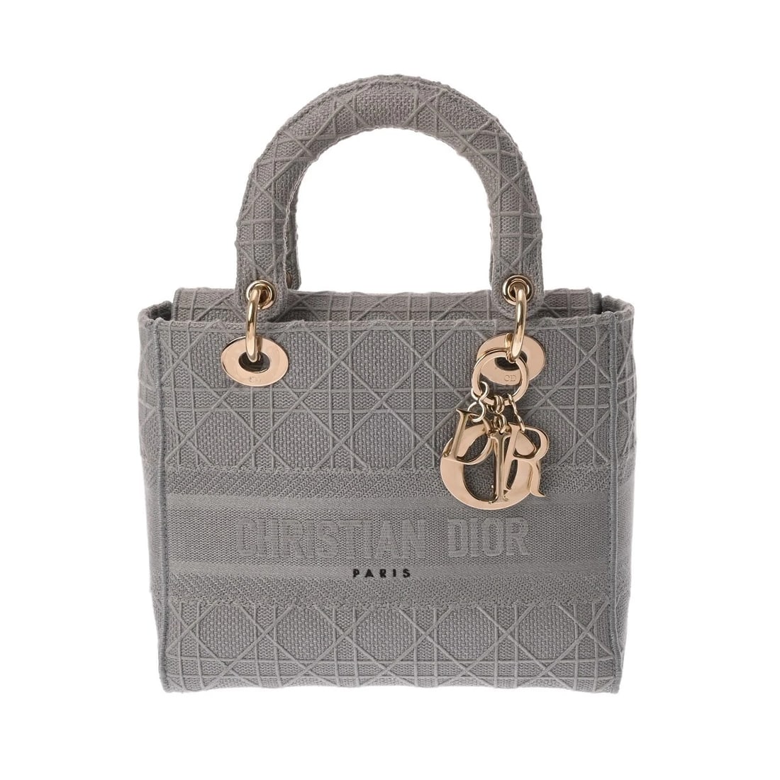 DIOR MEDIUM BAG CANVAS GRAY HANDBAG (1 of 6)