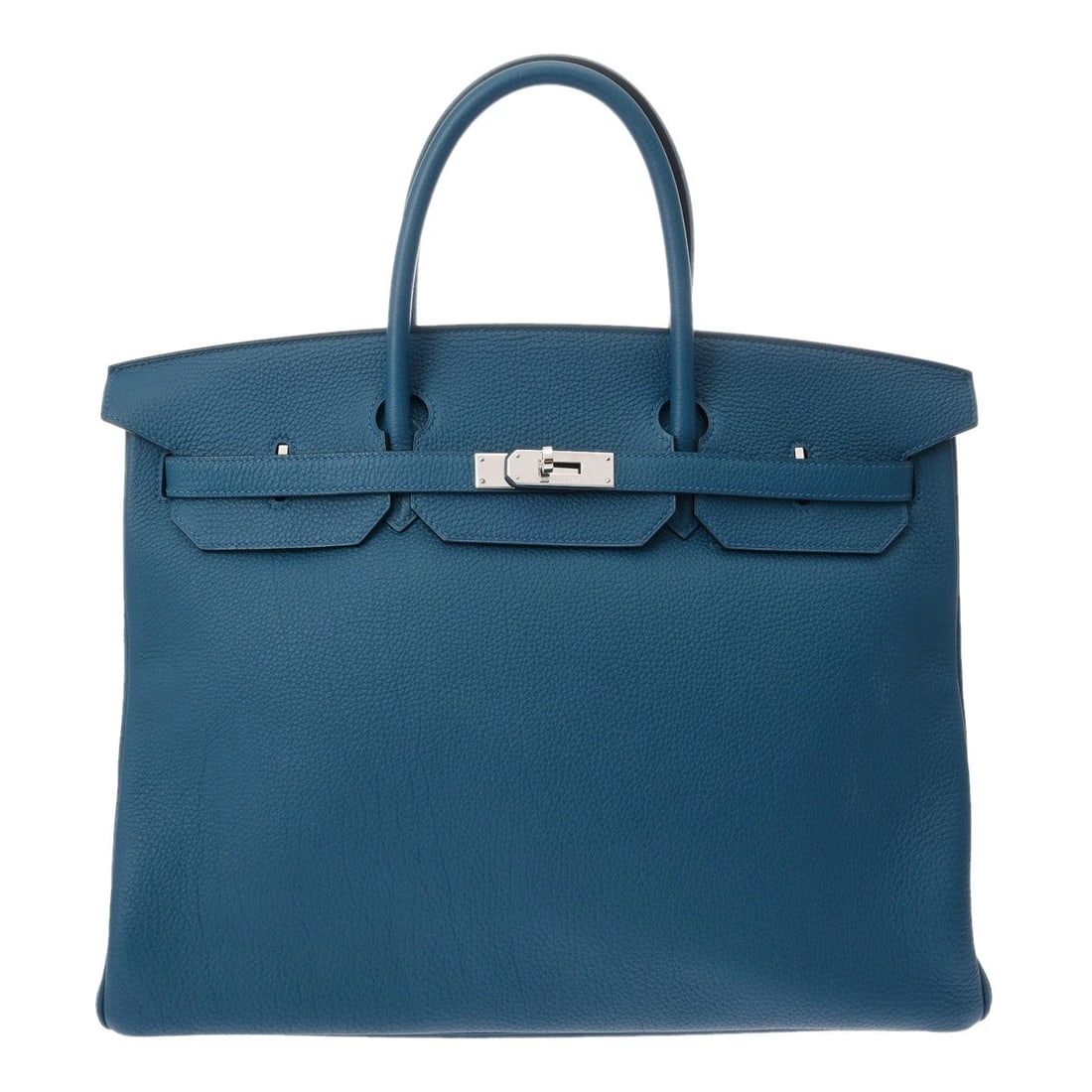 HERMES BIRKIN 40 TOGO BLUE IZMIR UNISEX HANDBAG: HERMES Birkin 40 Togo Blue Izmir unisex Handbag Brand: HERMES Type/Style: Handbag Material: Togo Color: Blue Izmir ? SilverMetal Size: H:about 12.6inch W:about 15.6inch D:about 7.9inch Accessories: