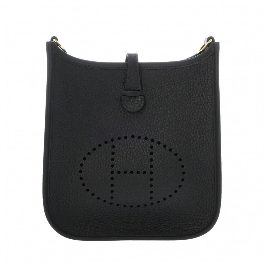 HERMES EVELYN TPM TAURILLON CLEMENCE BLACK SHOULDER BAG: HERMES Evelyn TPM Taurillon Clemence black Shoulder Bag Brand: HERMES Type/Style: Shoulder Bag Material: Taurillon Clemence Color: black ? Gold Metal Size: H:about 7.1inch (Center) W:about 6.7inch