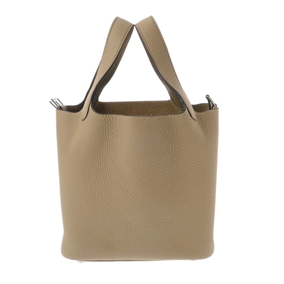 HERMES PICOTIN LOCK PM TAURILLON CLEMENCE BEIGE MARFA HANDBAG: HERMES Picotin Lock PM Taurillon Clemence beige marfa Handbag Brand: HERMES Type/Style: Handbag Material: Taurillon Clemence Color: beige marfa ? SilverMetal Size: H:about 7.5inch W:about 7.1inch D:ab