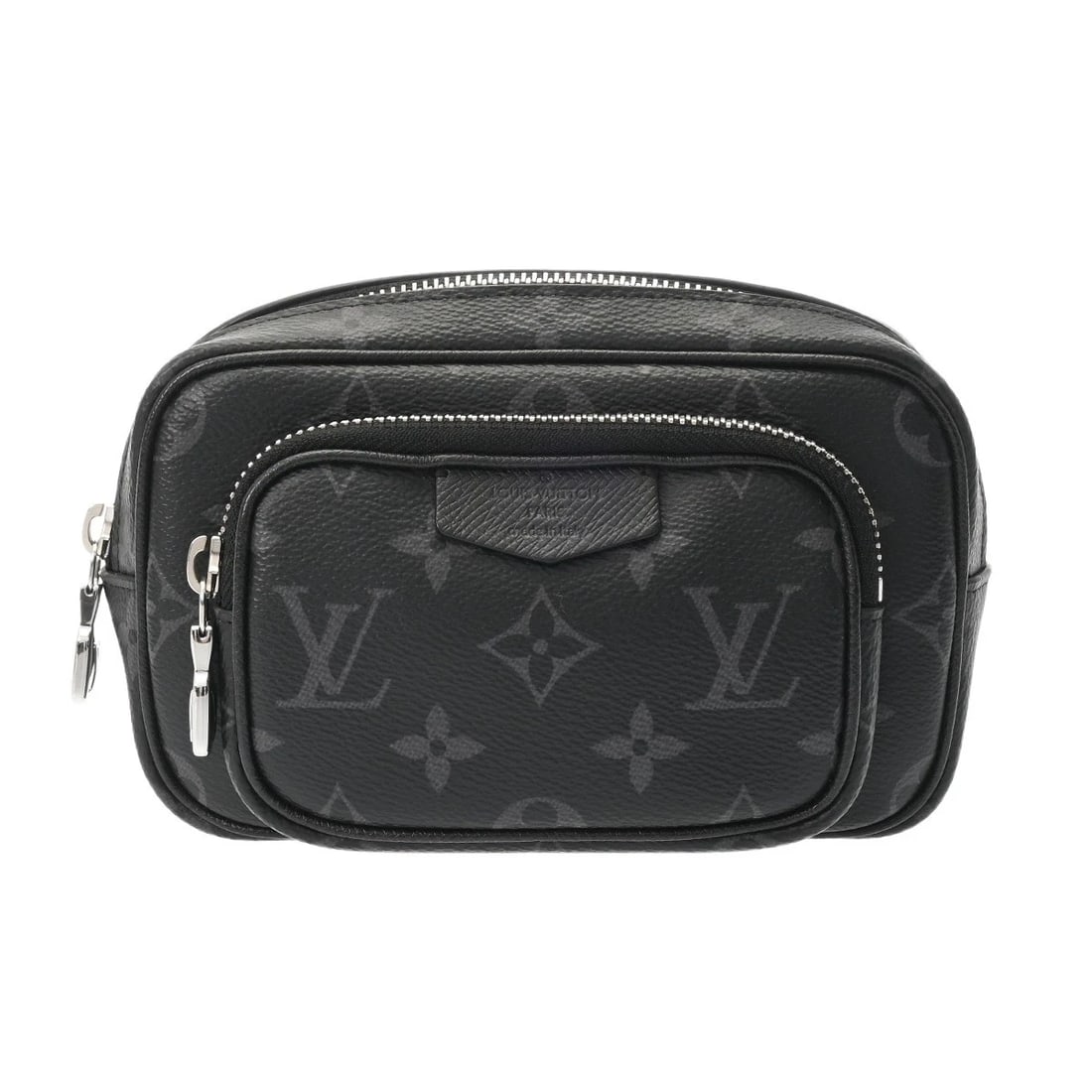 LOUIS VUITTON POCHETTE MONOGRAM ECLIPSE MONOGRAM CANVAS: LOUIS VUITTON pochette Monogram Eclipse Monogram canvas Brand: LOUIS VUITTON Type/Style: Shoulder Bag Material: Monogram canvas Color: black ? SilverMetal Size: H:about 3.9inch W:about 6.5inch D:about