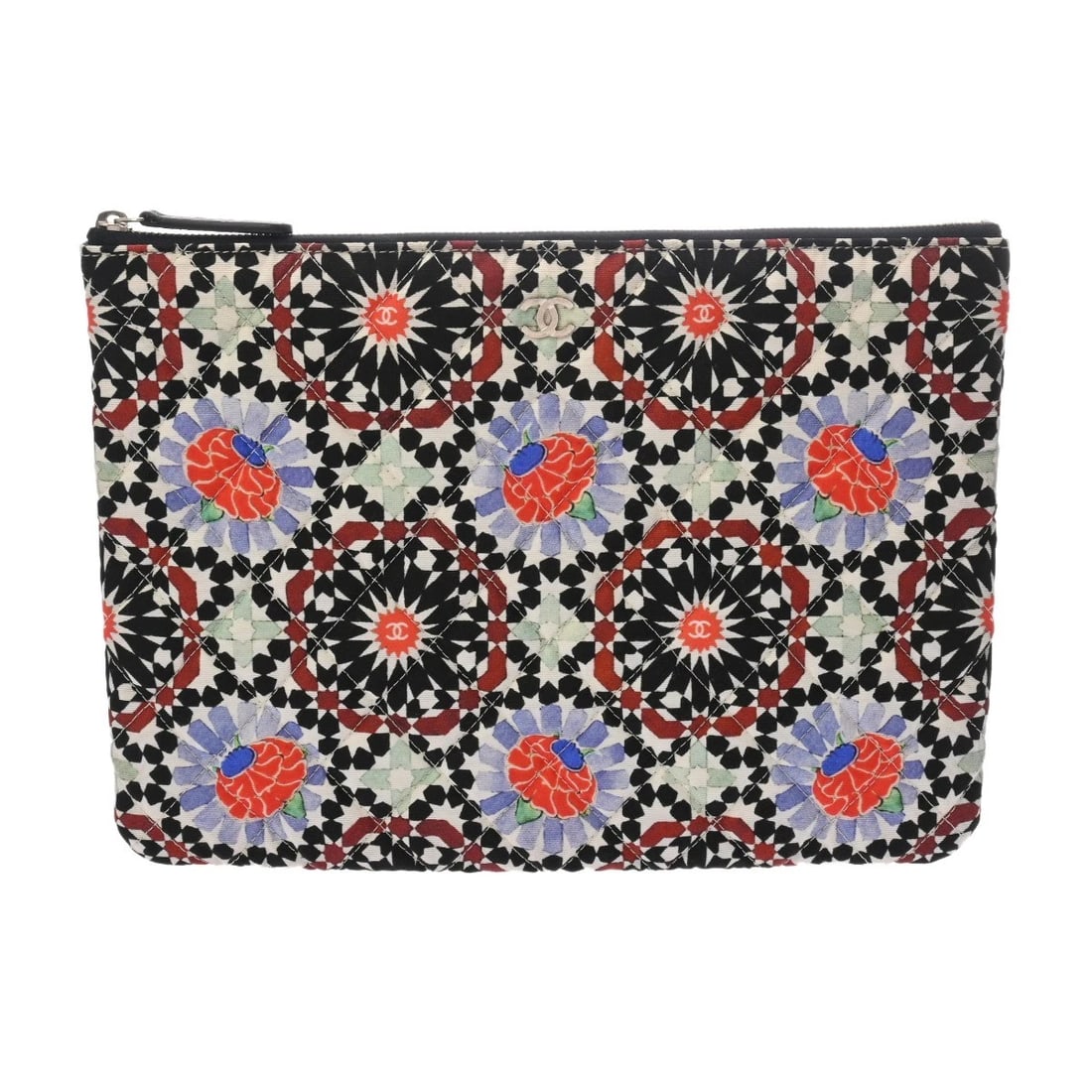 CHANEL CLUTCH BAG CHRISTMAS LIMITED EDITION MULTICOLOR: CHANEL Clutch bag Christmas limited edition multicolor Brand: CHANEL Type/Style: Clutch bag Material: Quilted canvas Color: multicolor ? Champagne Gold Metal Size: H:about 7.7inch W:about 10.6inch