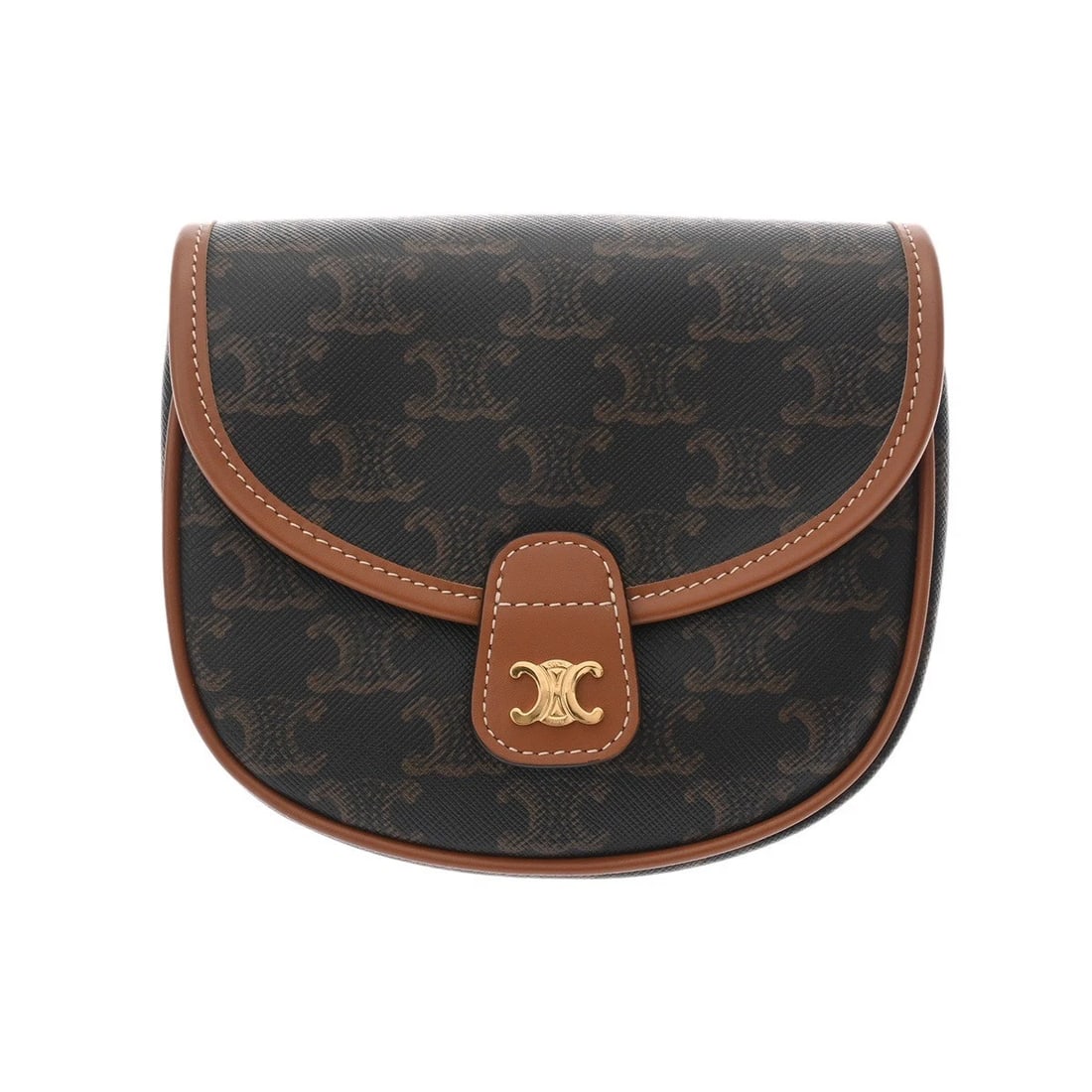 CELINE MINI BUZZAS TRIOMPHE CANVAS/CALF TAN SHOULDER BAG: CELINE Mini Buzzas triomphe canvas/calf Tan Shoulder Bag Brand: CELINE Type/Style: Shoulder Bag Material: triomphe canvas/calf Color: Tan ? Gold Metal Size: H:about 5.3inch (Center) W:about 5.9inch