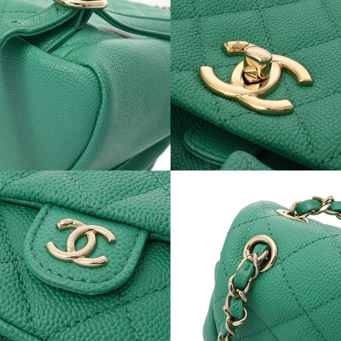 CHANEL SMALL BACKPACK MATRASSE GREEN BACKPACK - 5