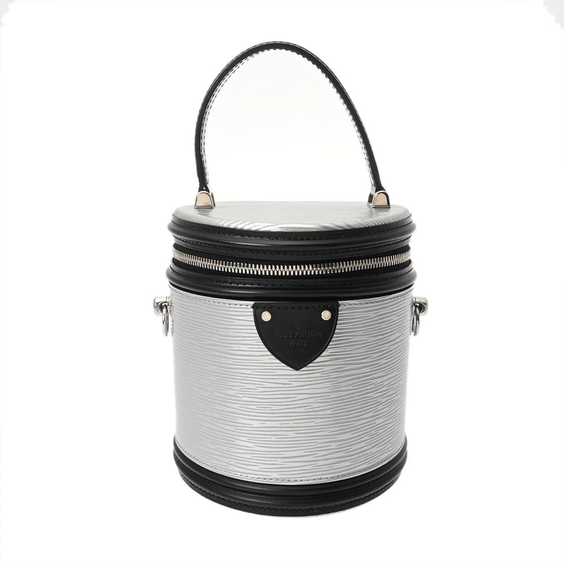LOUIS VUITTON CANNES 2WAY EPI LEATHER SILVER/NOIR HANDBAG: LOUIS VUITTON Cannes 2WAY Epi leather Silver/Noir Handbag Brand: LOUIS VUITTON Type/Style: Handbag Material: leather Color: Silver/Noir Size: H:about 6.7inch W:about 5.9inch D:about 5.5inch Access