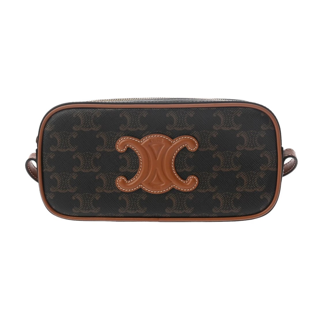CELINE CUIR MINI CAMERA BAG TRIOMPHE CANVAS/CALF TAN (1 of 6)