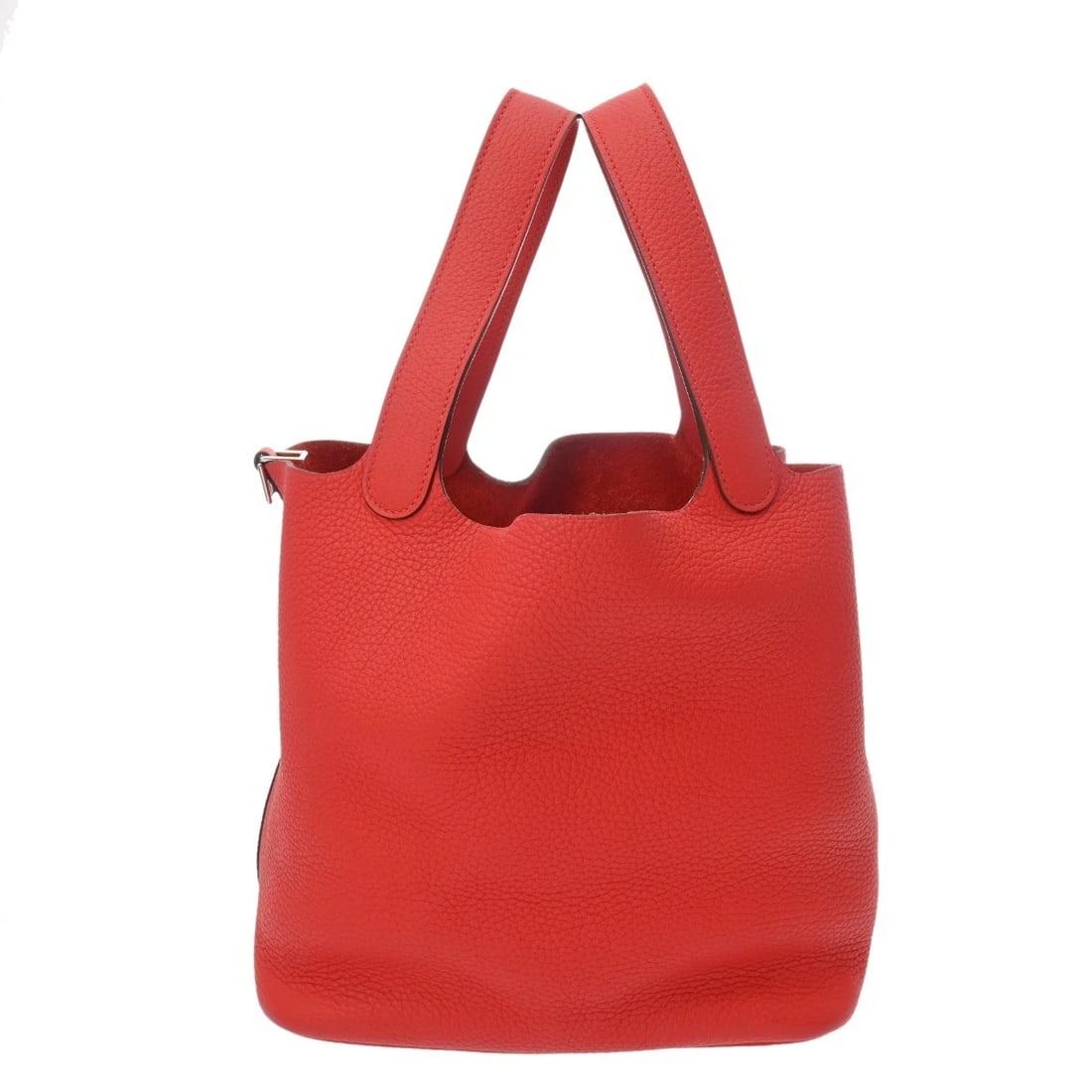 HERMES PICOTIN LOCK MM TAURILLON CLEMENCE ROUGE TOMATO HANDBAG: HERMES Picotin Lock MM Taurillon Clemence Rouge tomato Handbag Brand: HERMES Type/Style: Handbag Material: Taurillon Clemence Color: Rouge tomato ? SilverMetal Size: H:about 8.3inch W:about 8.5inch (B