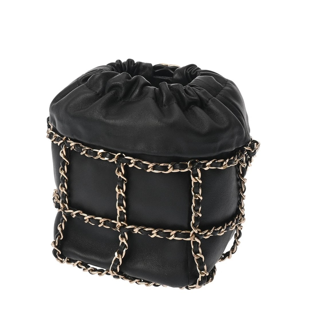 CHANEL DRAWSTRING CHAINSHOULDER MATRASSE LAMBSKIN BLACK - 2