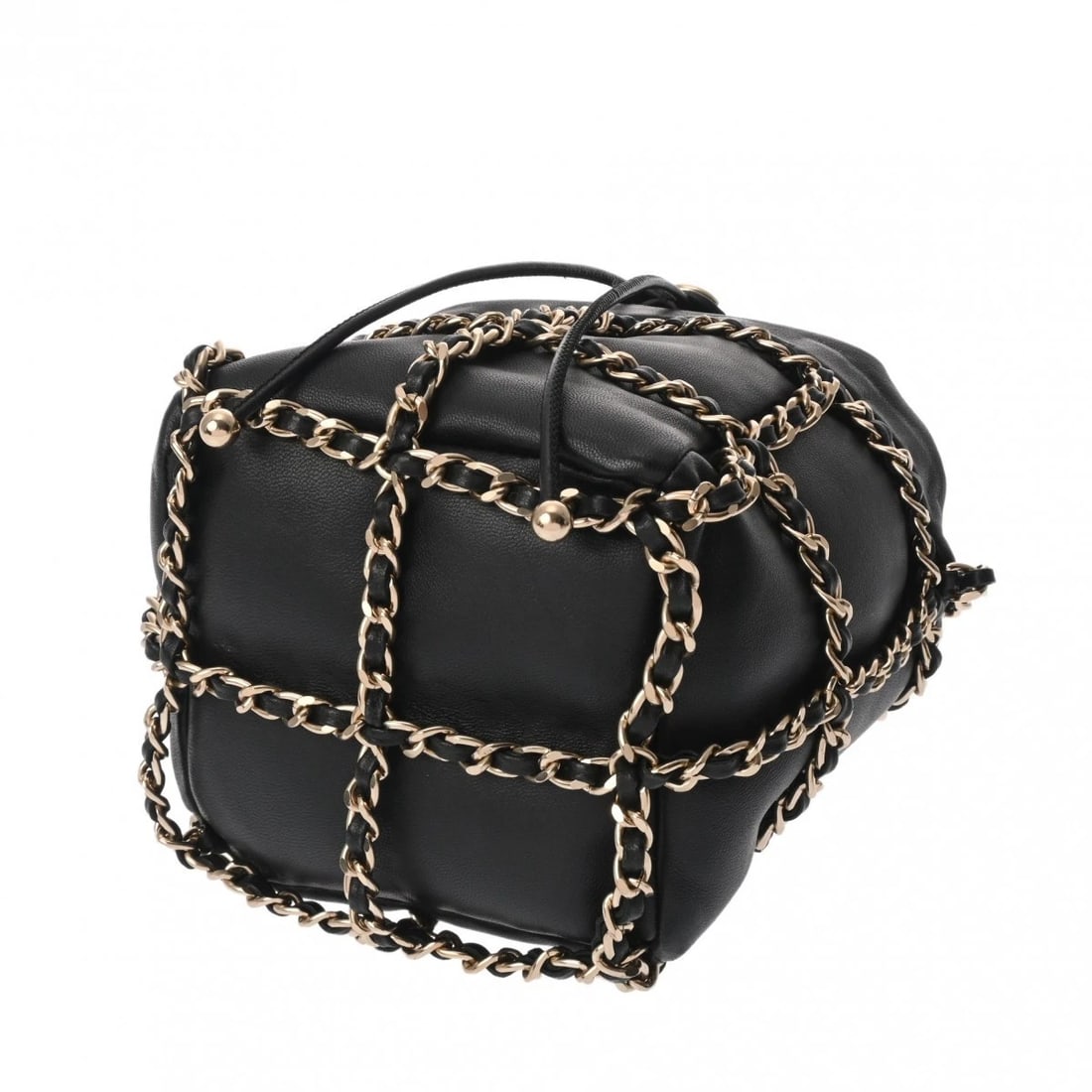 CHANEL DRAWSTRING CHAINSHOULDER MATRASSE LAMBSKIN BLACK - 4