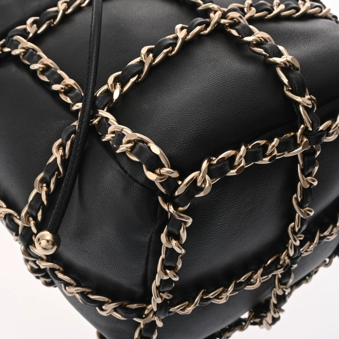 CHANEL DRAWSTRING CHAINSHOULDER MATRASSE LAMBSKIN BLACK - 5