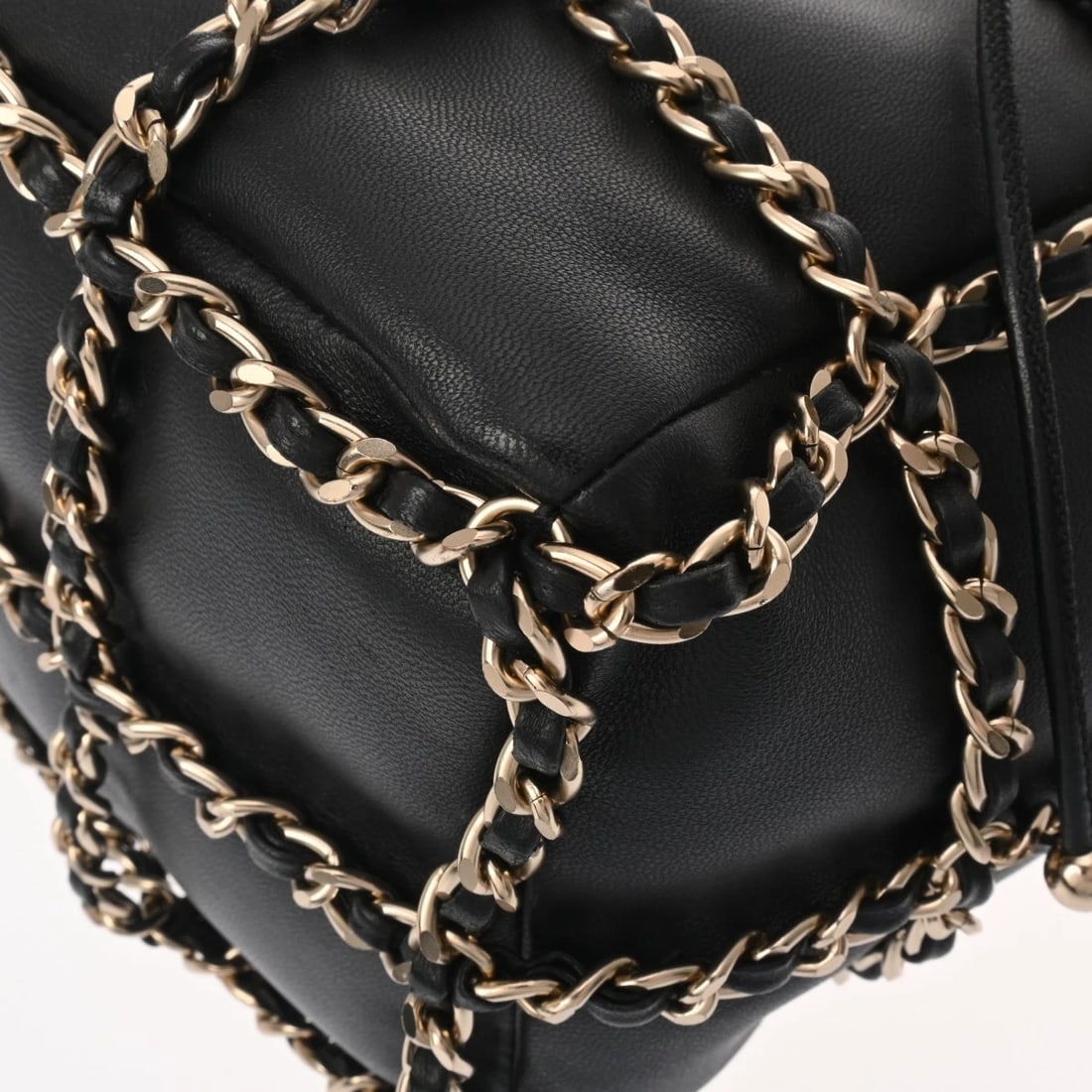 CHANEL DRAWSTRING CHAINSHOULDER MATRASSE LAMBSKIN BLACK - 6