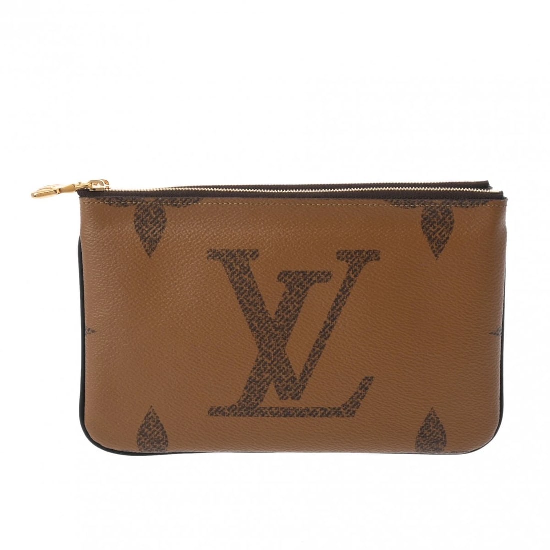 LOUIS VUITTON POCHETTE DOUBLE ZIP MONOGRAM GIANT REVERSE: LOUIS VUITTON Pochette double zip Monogram giant reverse Brand: LOUIS VUITTON Type/Style: Shoulder Bag Material: Monogram canvas Color: Brown Size: H:about 4.9inch W:about 7.9inch Accessories: None