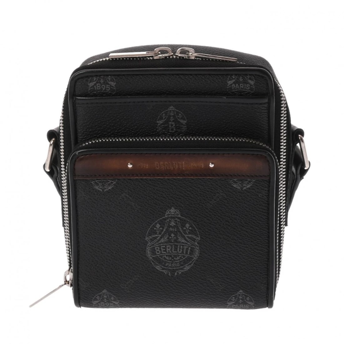 BERLUTI MILES PM PVC/LEATHER BLACK SHOULDER BAG: Berluti Miles PM PVC/leather black Shoulder Bag Brand: Berluti Type/Style: Shoulder Bag Material: PVC/leather Color: black ? SilverMetal Size: H:about 6.5inch W:about 5.1inch (maximum) D:about
