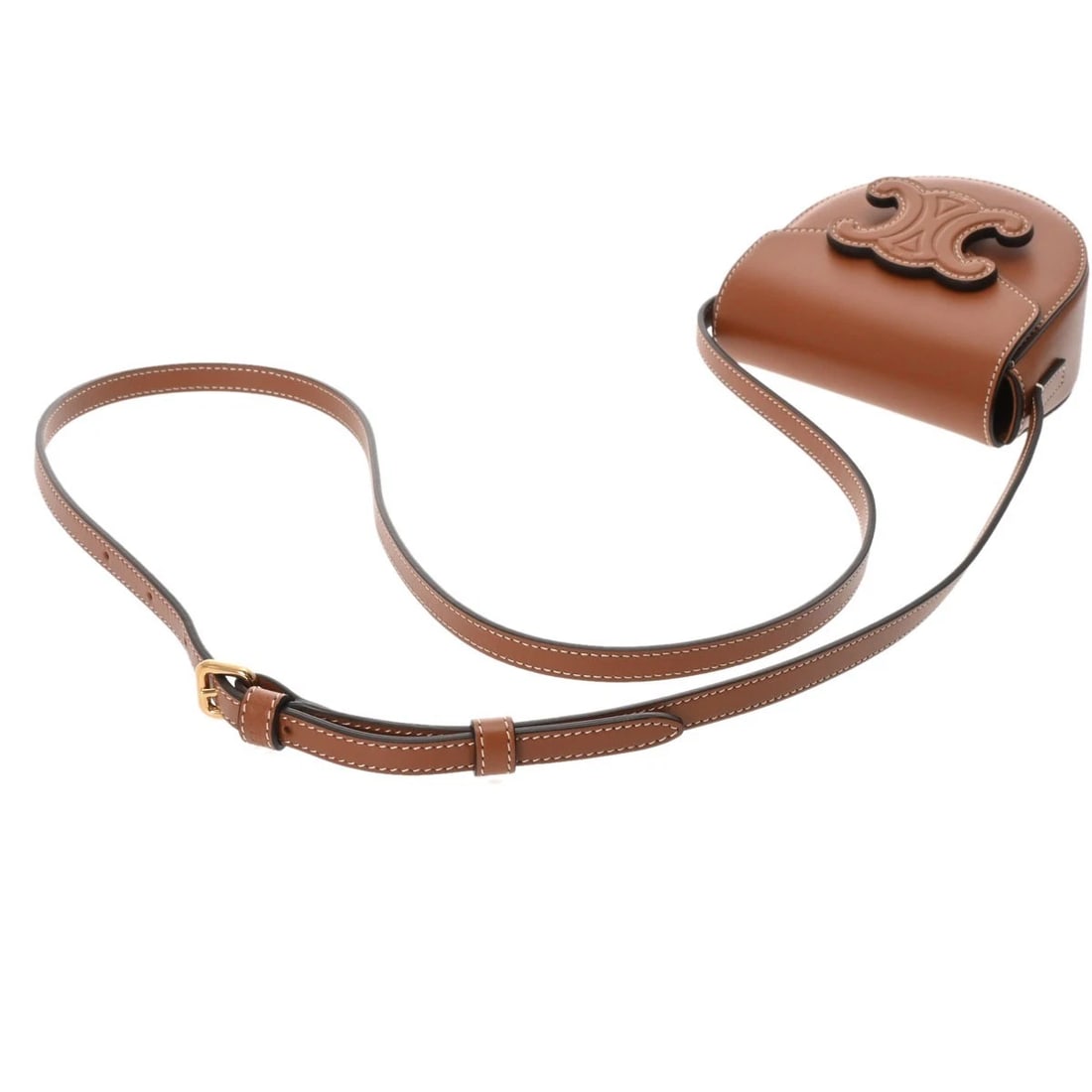 CELINE MINI BUZZAS TRIOMPHE TAN SHOULDER BAG - 3
