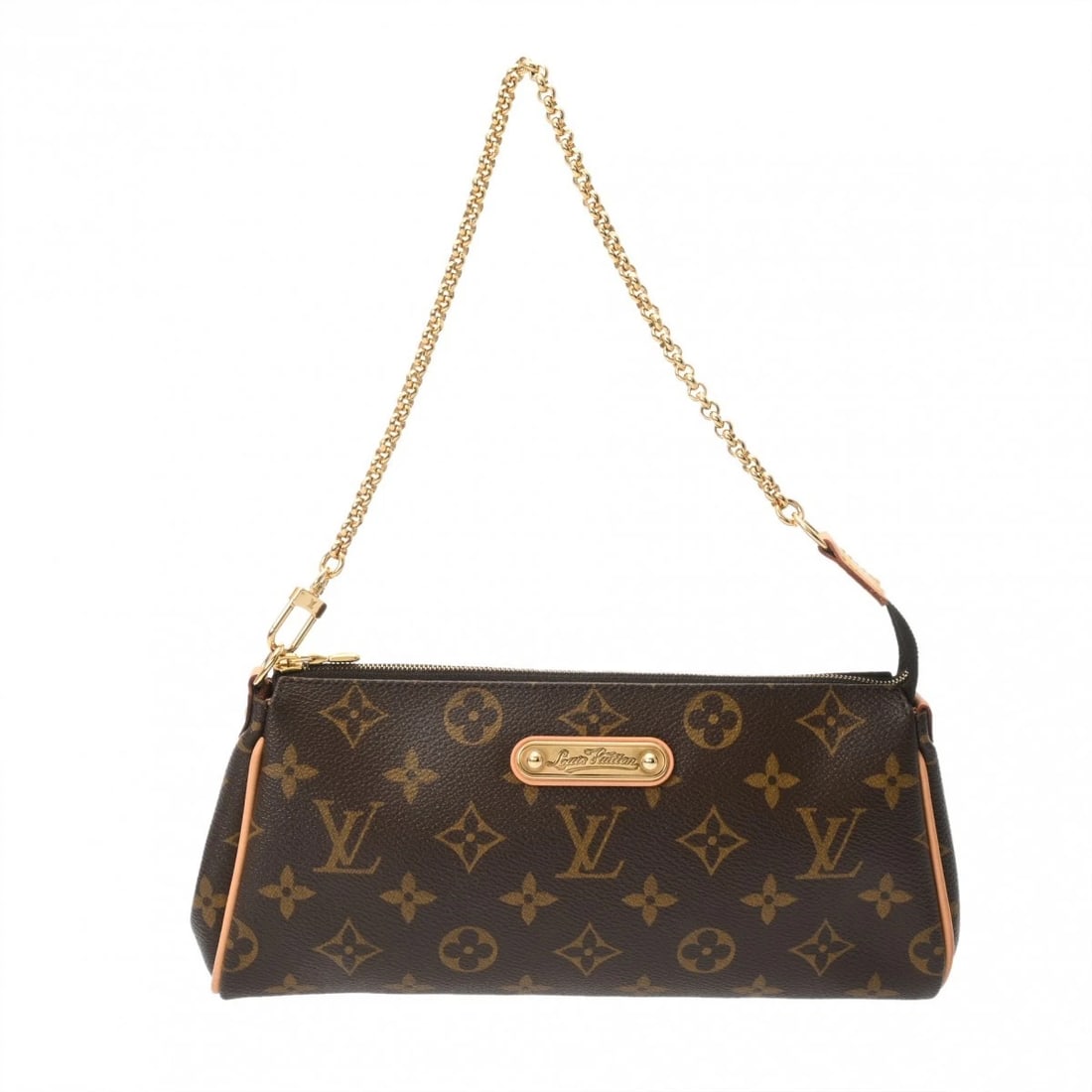 LOUIS VUITTON EVA MONOGRAM CANVAS BROWN SHOULDER BAG: LOUIS VUITTON Eva Monogram canvas Brown Shoulder Bag Brand: LOUIS VUITTON Type/Style: Shoulder Bag Material: Monogram canvas Color: Brown ? Gold Metal Size: H:about 5.1inch W:about 9.8inch (Bottom)