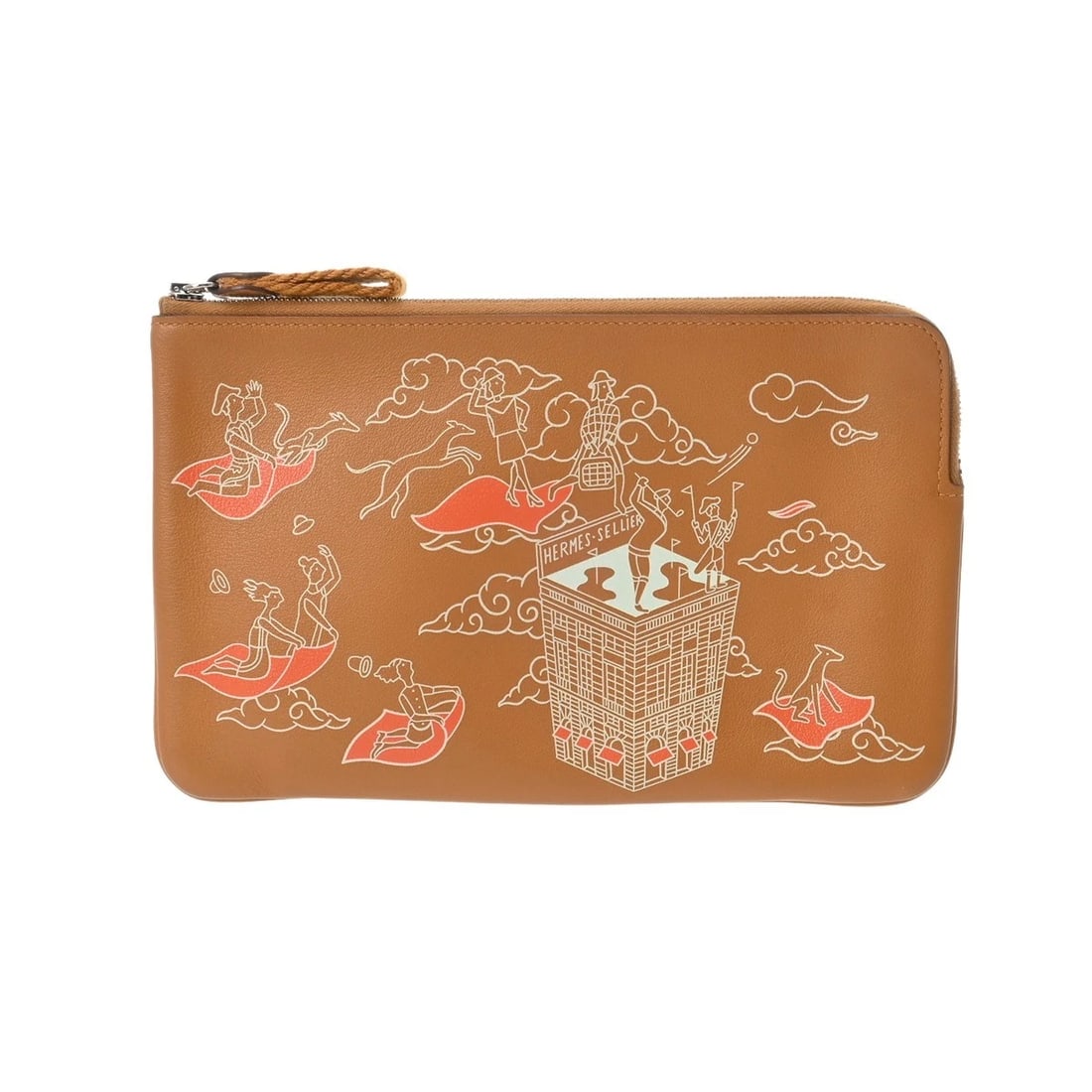 HERMES CARRE POCKET LONG VAUX SWIFT SESAME POUCH: HERMES Carre Pocket Long Vaux Swift Sesame Pouch Brand: HERMES Type/Style: Pouch Material: Vaux Swift Color: Sesame ? SilverMetal Size: H:about 5.1inch W:about 8.3inch Accessories: None Accessories