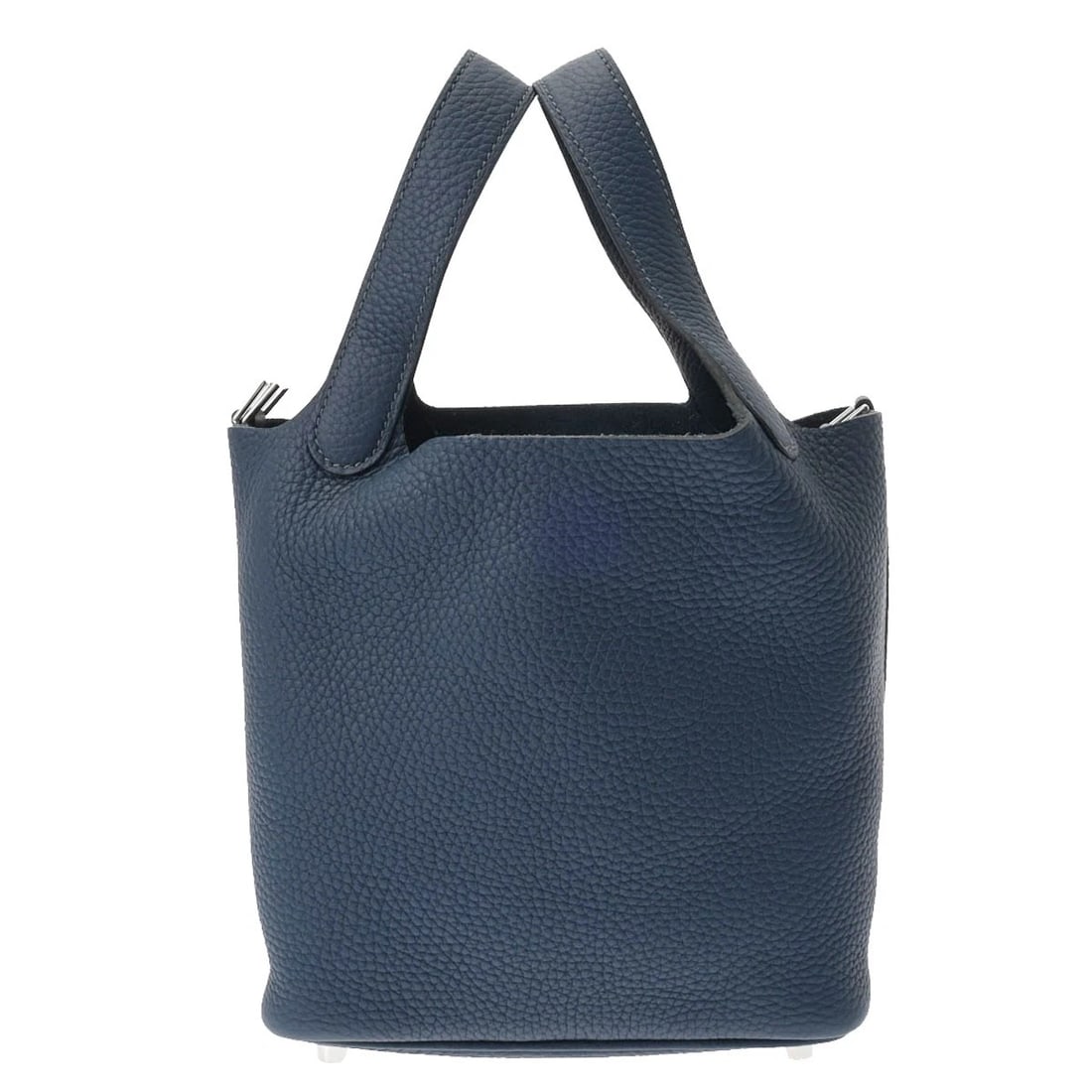 HERMES PICOTIN LOCK PM TAURILLON CLEMENCE BLUE DRUS HANDBAG: HERMES Picotin Lock PM Taurillon Clemence Blue drus Handbag Brand: HERMES Type/Style: Handbag Material: Taurillon Clemence Color: Blue drus ? SilverMetal Size: H:about 7.5inch W:about 7.1inch D:about 
