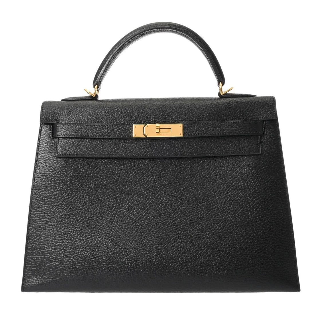 HERMES KELLY 32 OUTSIDE BLACK HANDBAG: HERMES Kelly 32 outside black Handbag Brand: HERMES Type/Style: Handbag Material: Ardenne Color: black ? Gold Metal Size: H:about 8.9inch W:about 13.0inch D:about 4.5inch Accessories: None