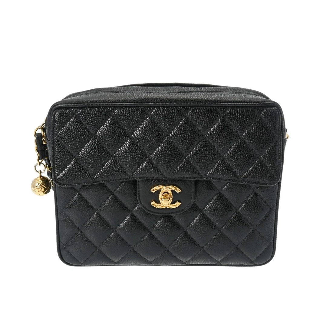 CHANEL CHAINSHOULDER CAVIARSKIN BLACK SHOULDER BAG (1 of 6)