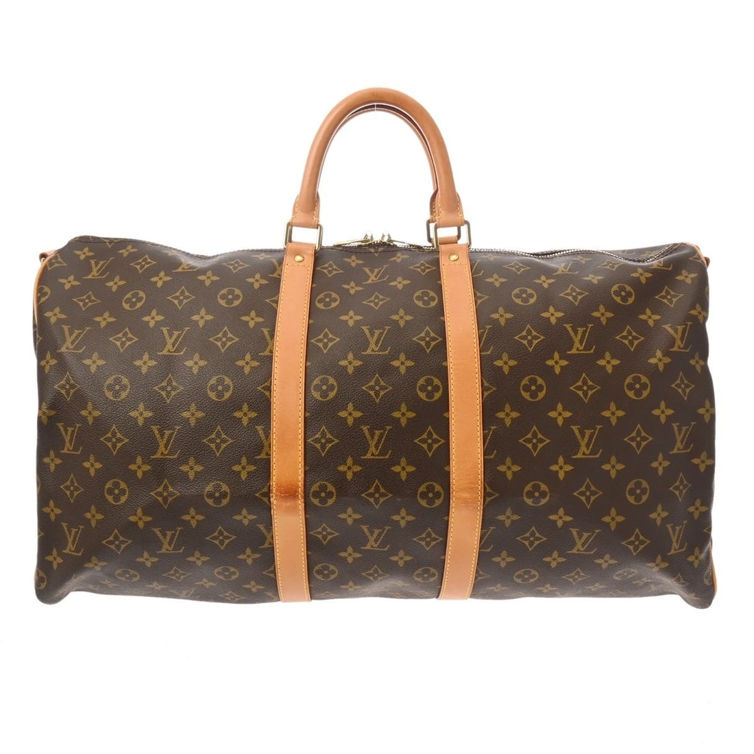 LOUIS VUITTON KEEPALL VANDRIERE 55 MONOGRAM CANVAS BROWN: LOUIS VUITTON Keepall Vandriere 55 Monogram canvas Brown Brand: LOUIS VUITTON Type/Style: Boston bag Material: Monogram canvas Color: Brown Size: H:about 12.2inch W:about 21.7inch D:about 10.2inch