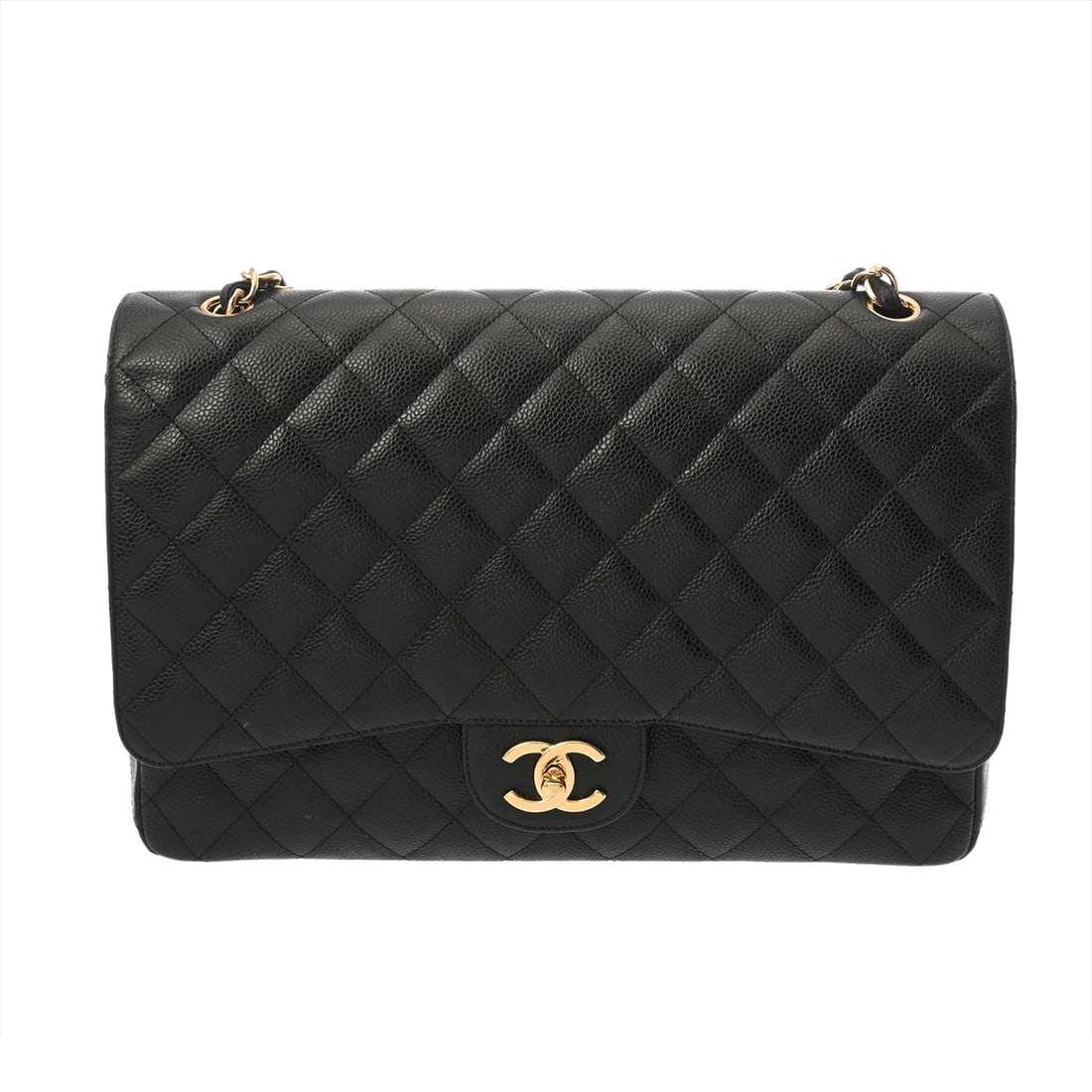CHANEL W-FLAP W-CHAIN SHOULDER 33 MATRASSE CAVIARSKIN BLACK: CHANEL W-flap W-Chain Shoulder 33 Matrasse Caviarskin black Brand: CHANEL Type/Style: Shoulder Bag Material: Caviarskin Color: black ? Gold Metal Size: H:about 8.7inch W:about 13.0inch D:about